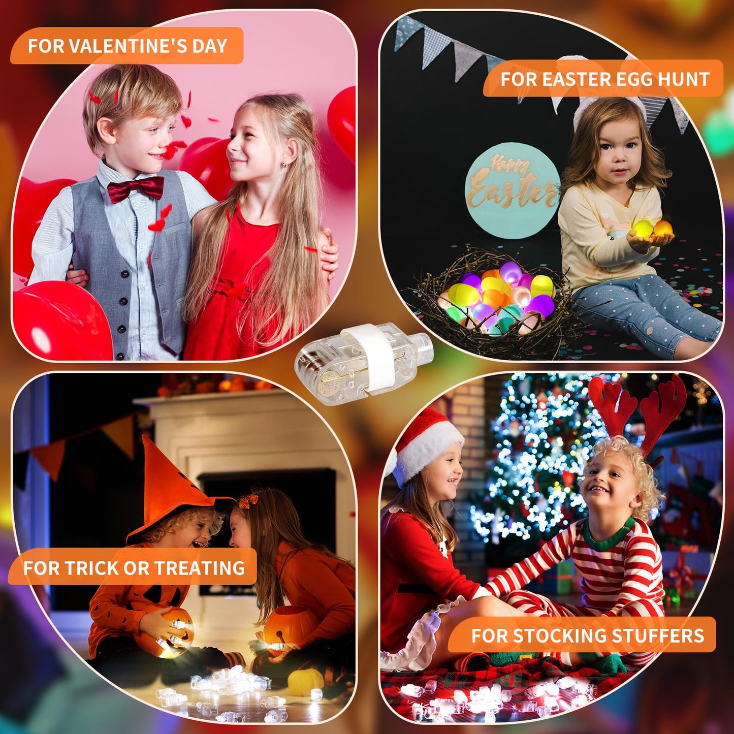 CALIFORNIA CADE ELECTRONIC Finger Lights-50Pcs White Finger Flashlight for Kids Bulk Party Favors Supplies Light Up LED Finger Light for Easter Back to School Classroom Prizes Parties Halloween