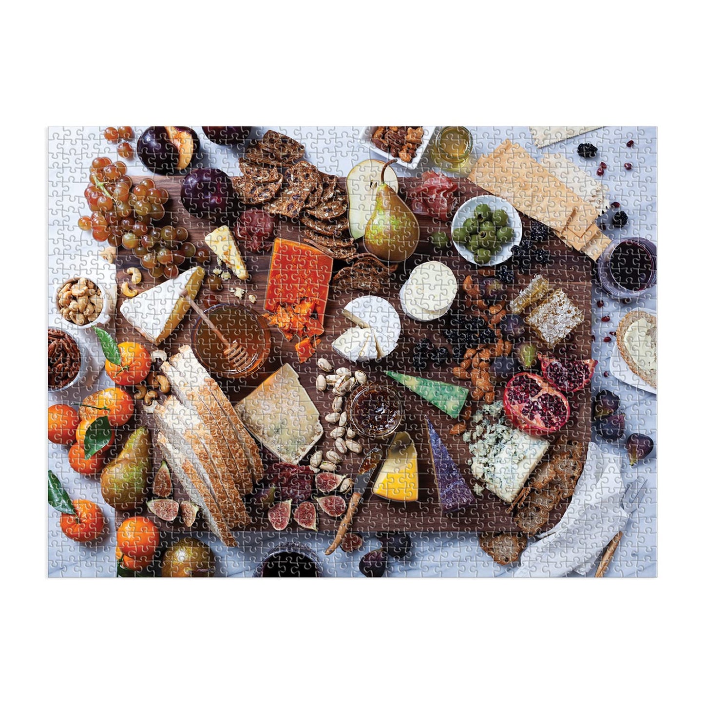 Galison The Art of The Cheeseboard 1000 Piece Multi-Puzzle Jigsaw Puzzle - 5 Mini Shaped Puzzles Within, Beautiful Art by Julie Seabrook Ream, Thick and Sturdy Pieces, Fun and Challenging for Adults