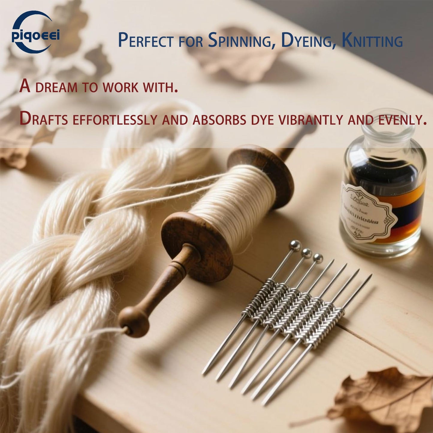 ercerized Wool Top for Spinning - Machine Washable & No Shrink Merino Roving, Silky Lustrous, for Felting, Dyeing (5.3OZ)