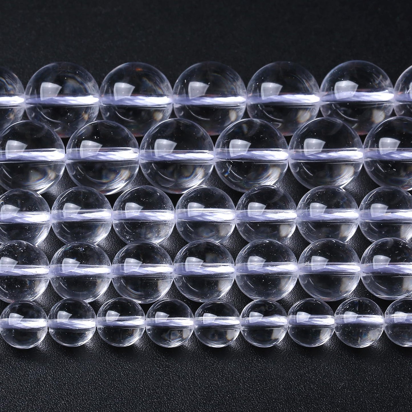 Transparent White Glass Beads for Jewelry Making Natural Stone Round Gemstone Beads DIY Bracelet Necklace 180pcs 4MM 2 Strands 32"