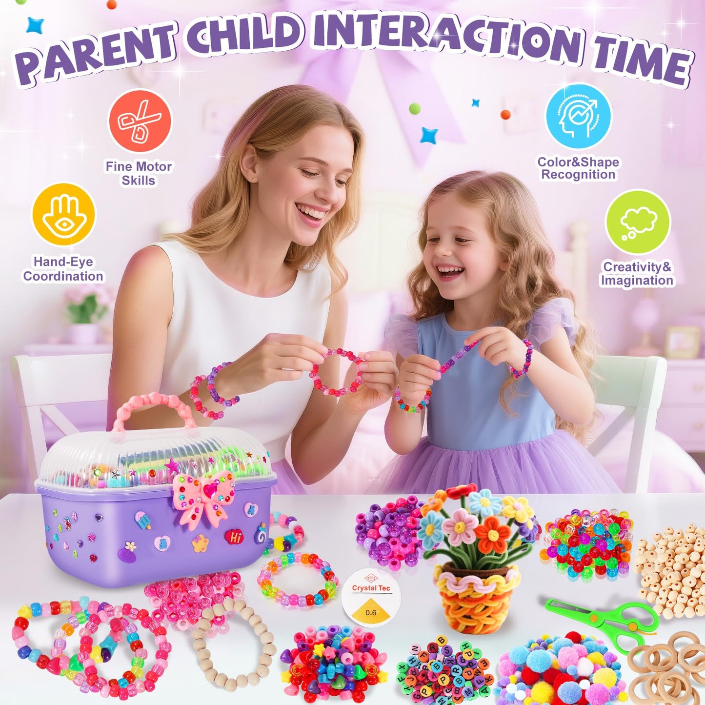 VERYHDSN Arts and Crafts Supplies for Kids-3000+ Pcs DIY Arts & Craft Kit for Boys Girls Ages 4 5 6 7 8 9 10 11 12, 25+Types Craft Materials Bulk, Larage Craft Box Set, Fun&Creative Gift