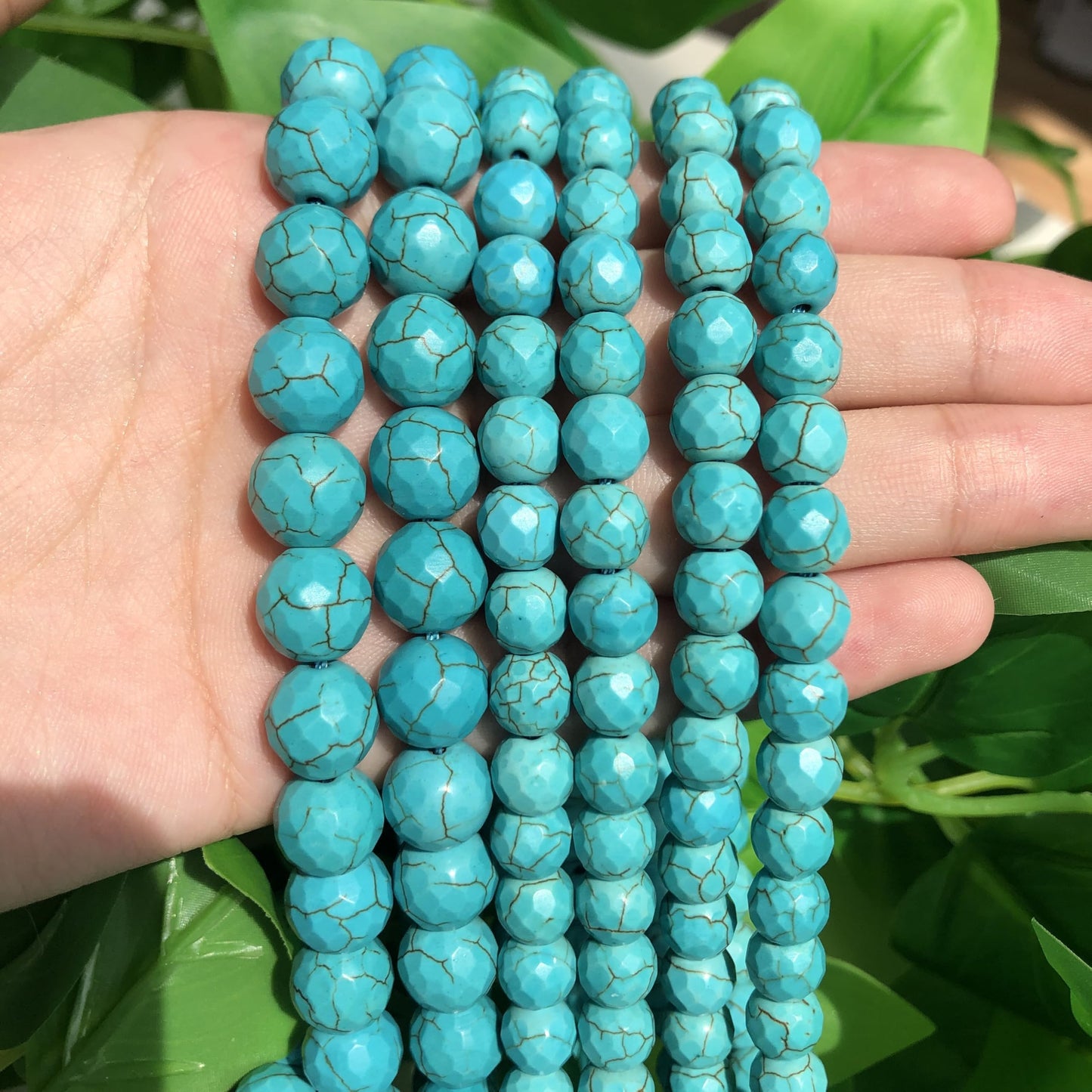 Yochus 60pcs Blue Turquoises Beads，6mm Healing Power Natural Stone Round Loose Beads for Jewelry Making Earring Necklace DIY Crafts