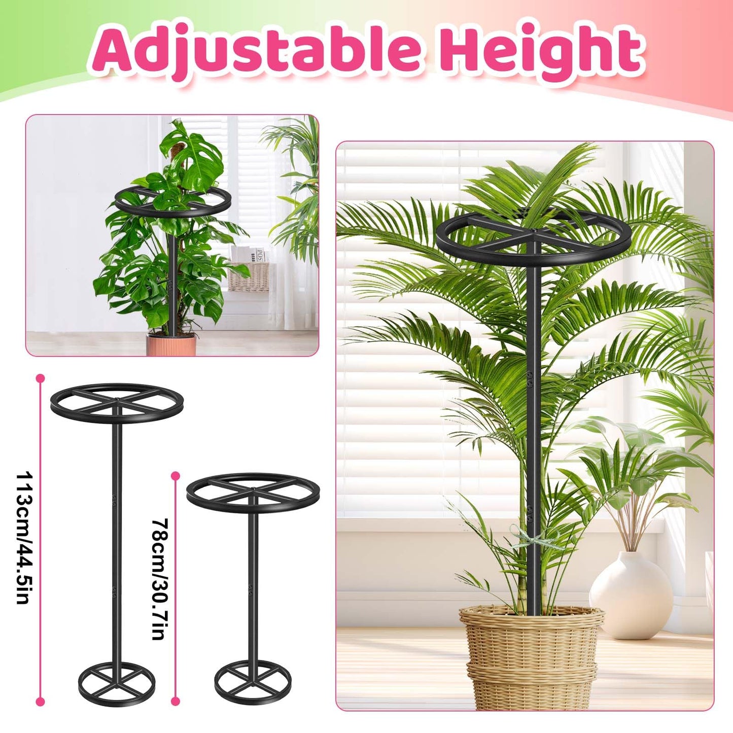 ODSNANIE Metal Dragon Fruit Trellis, Adjustable Durable Dragon Fruit Plant Trellis Vertical Indoor Support Frame for Climbing Plants Trees Cactus Garden Outdoor Potted Support,1 Pcs