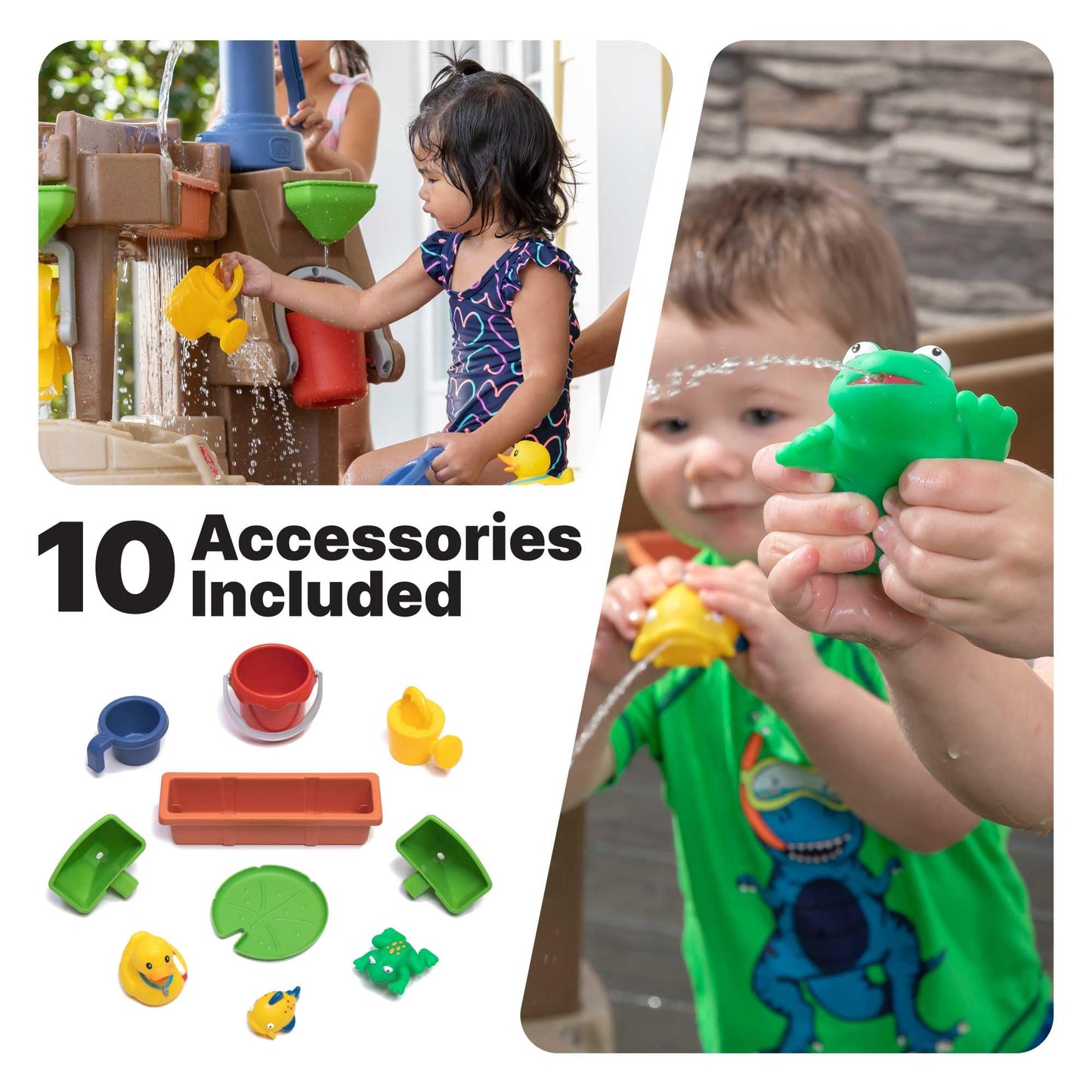 Step 2 Pump & Splash Discovery Pond Water Table, Kids Water Sensory Activity Pool, Summer Outdoor Toys, 10 Piece Toy Accessories, For Toddlers 2+ Years Old