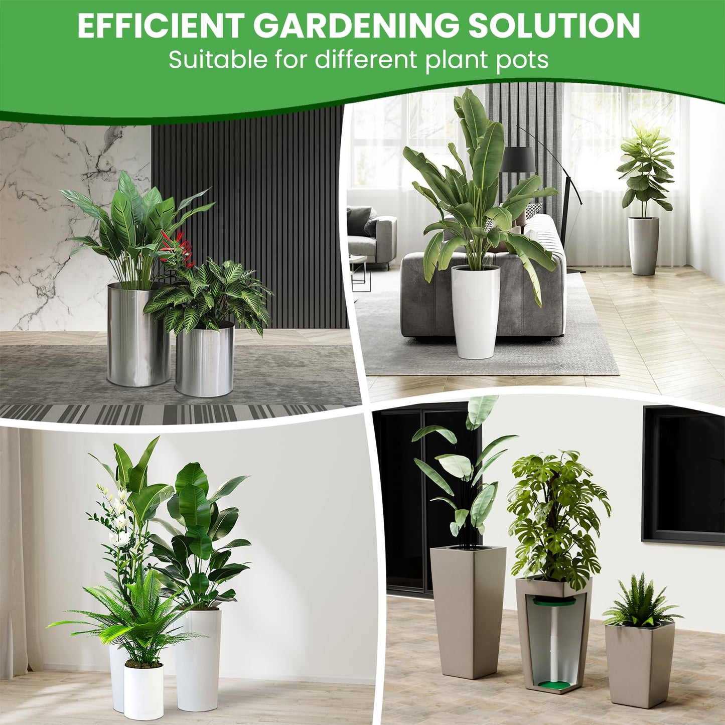 Somcthao Adjustable Height Planter Inserts for Large Pots, Tall Tapered Plant Riser for Inside Pots, (11-17” Rise, 6" Base, 8" or 10" Top) (1-Pack Short Lift 11-17” Rise)
