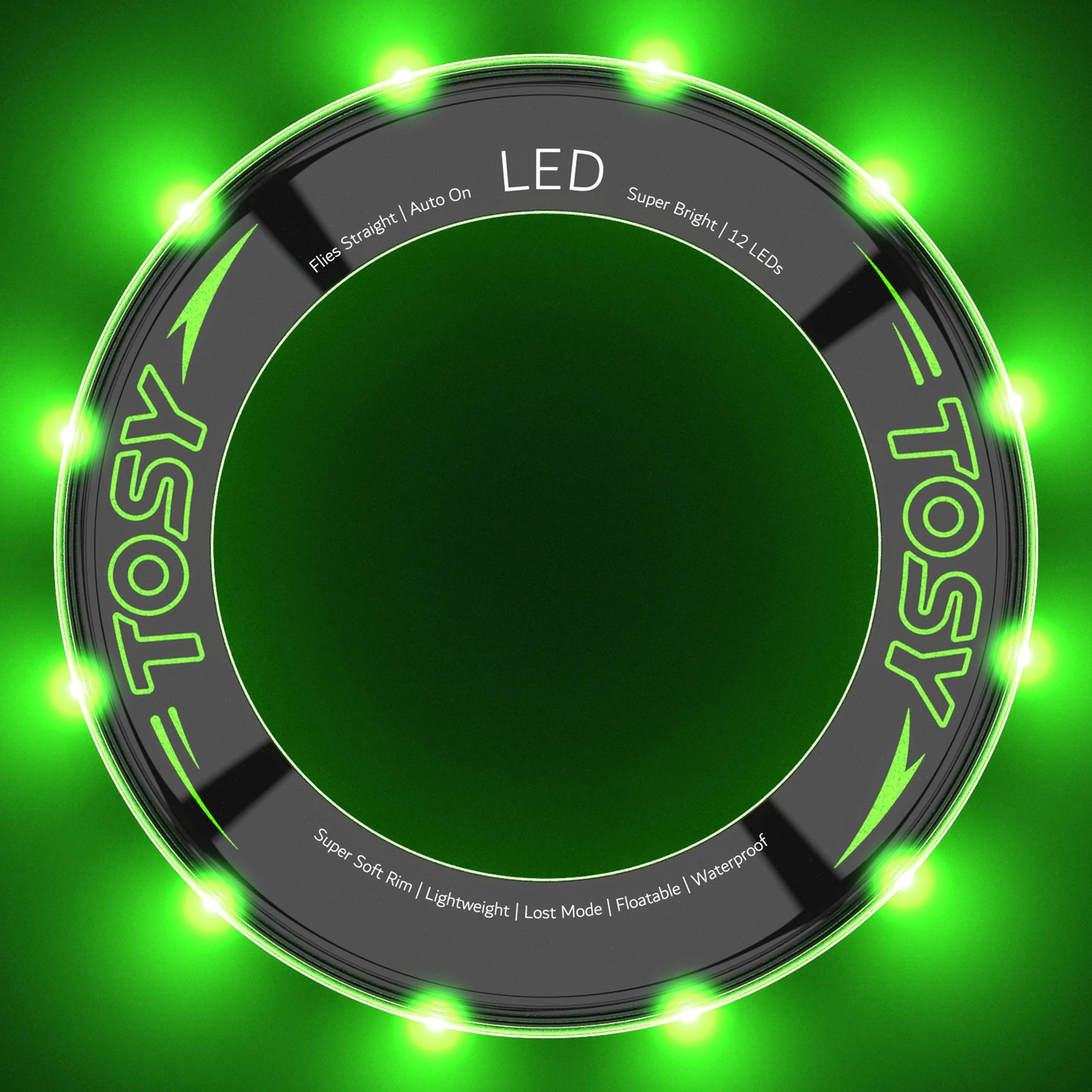 TOSY Bundle of 3-2X Green + Blue - Flying Ring 12 LEDs Super Bright