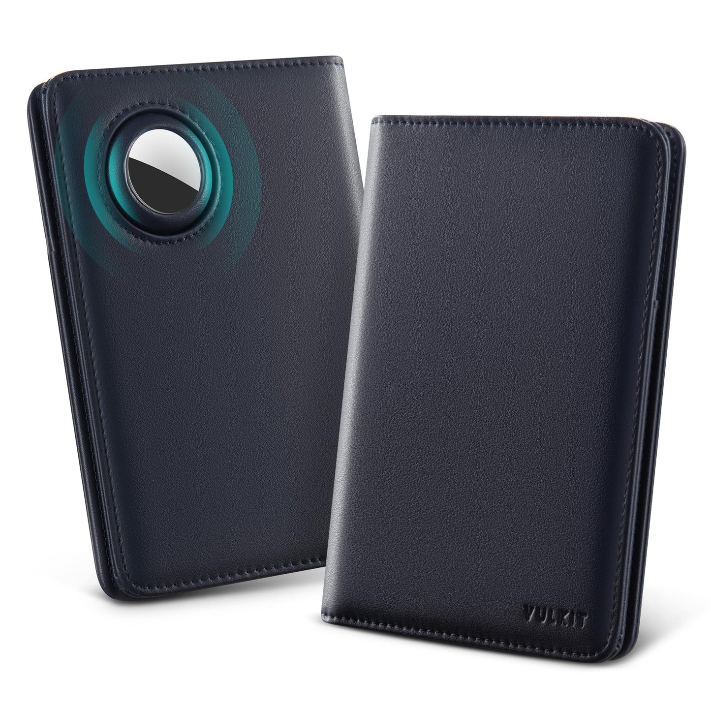 VULKIT Passport Holder with Airtag Slot, Premium Nappa Leather, RFID Blocking Airtag Passport Wallet