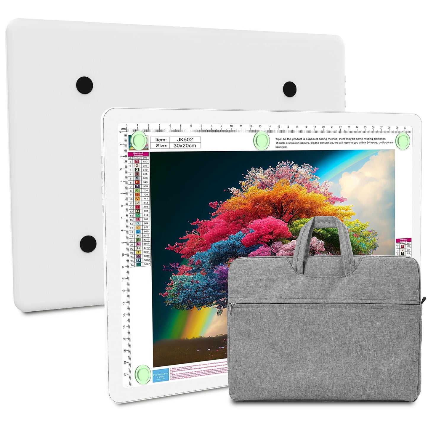 Elice Rechargeable A4 Light Pad with Carry Bag, Magnetic LED Light Board with Physical Button, Super Bright Diamond Art Light Pad, Ultra-Thin Light Box for Tracing, Weeding, Diamond Painting -White