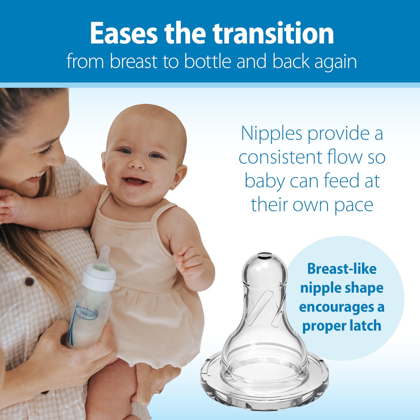 Dr. Brown's Natural Flow Anti-Colic Options+ Narrow Baby Bottle Gift Set with Advantage Pacifier & Bottle Travel Caps, 0m+ (Packaging/Pacifier May Vary)
