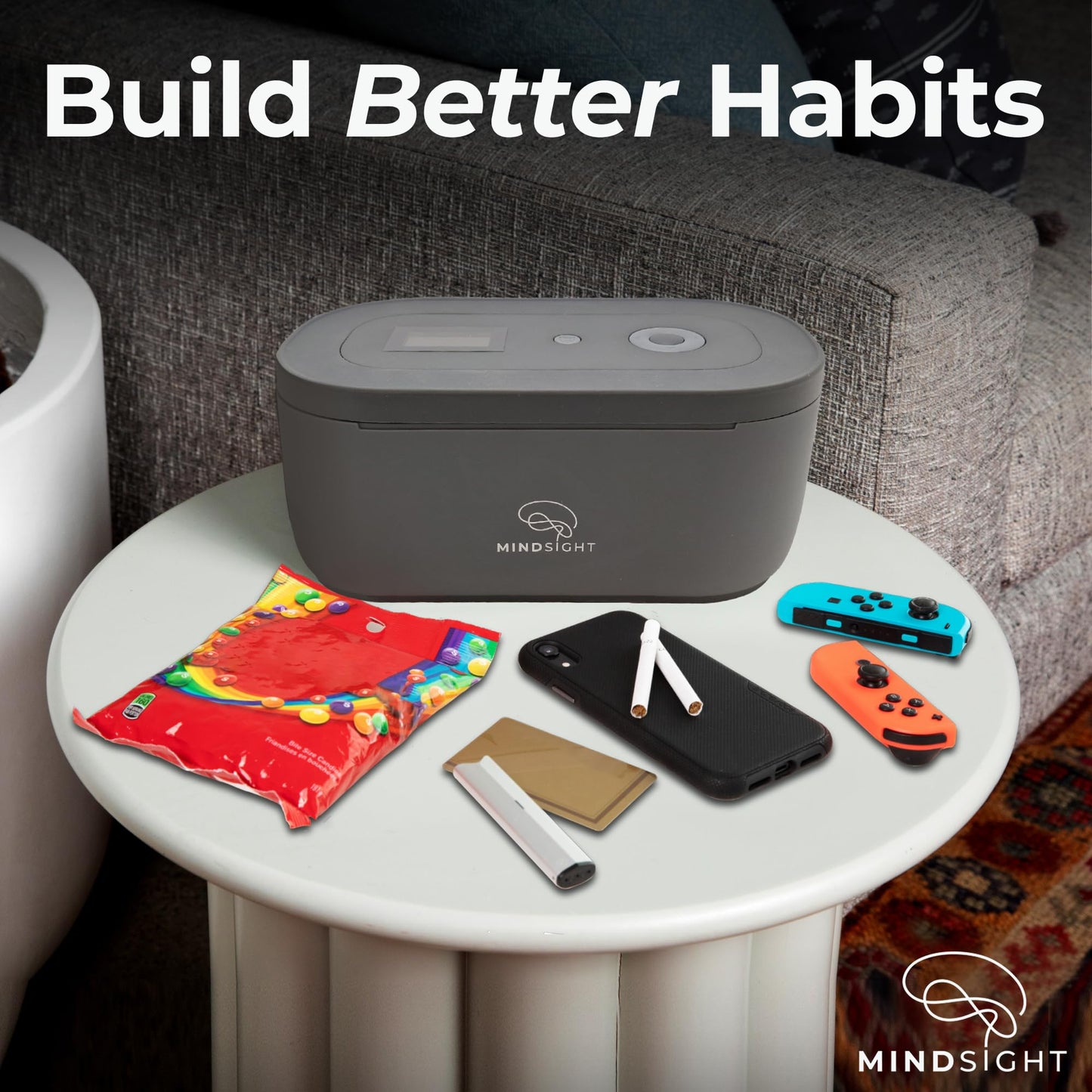 Mindsight Timed Lock Box | Unplug from Phones, Video Games, Social Media, Snacks & Cravings | 3 Modes based on Willpower | Easy to Use | Out of Sight ~ Out of Mind | Boost Your Mental Wellness