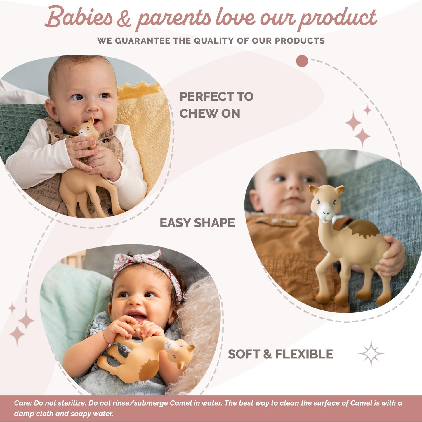 Sophie la girafe Al'Thir The Camel | Teether Friend to Sophie la girafe | Natural Rubber | Designed for Teething Babies | Awaken All 5 Senses | Easy to Clean