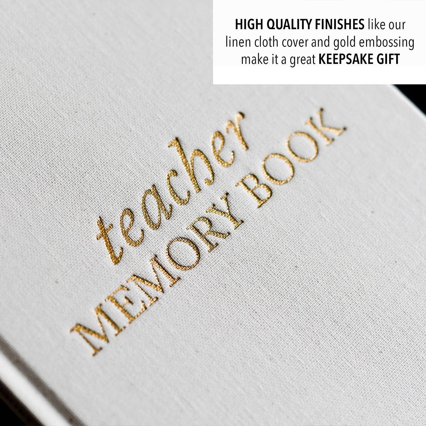 DUNCAN & STONE PAPER CO. Teacher Memory Book – 20 Years Of Memories Notebook for Teachers - Linen Cover Classic Teacher Journal Notebook - Cute Journaling Notebooks (130 Pages)