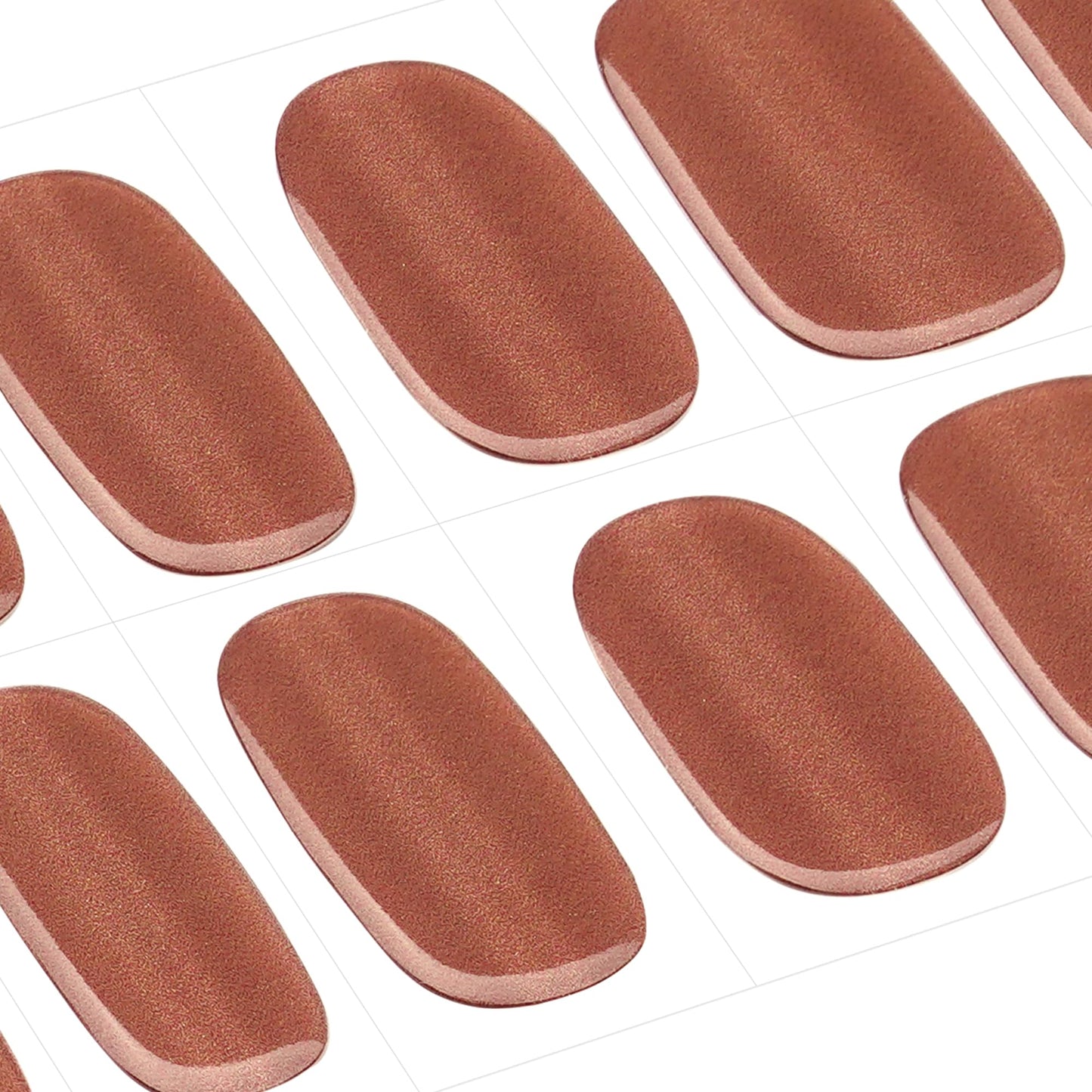 DANNI & TONI Semi Cured Gel Nail Strips Copper Brown Cat Eye Gel Nail Wraps Gift for Woman |Cocoa Glint
