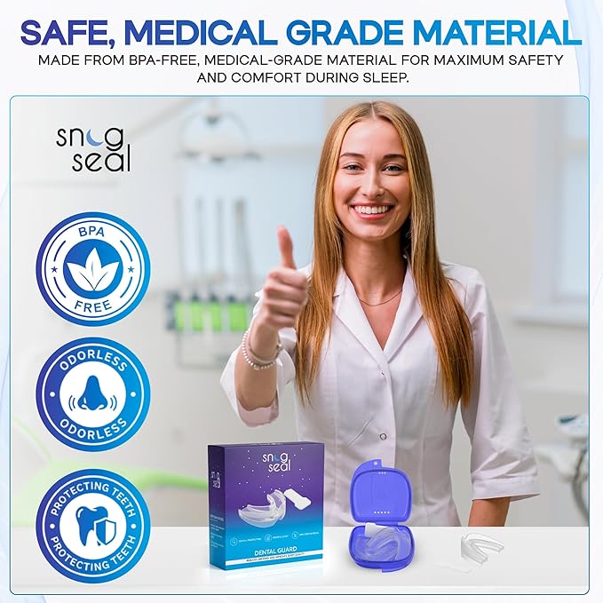Dental Guard 2-Pack – Reusable BPA-Free Medical-Grade Material – Custom Fit – Nighttime Teeth Grinding Protection for Men and Women