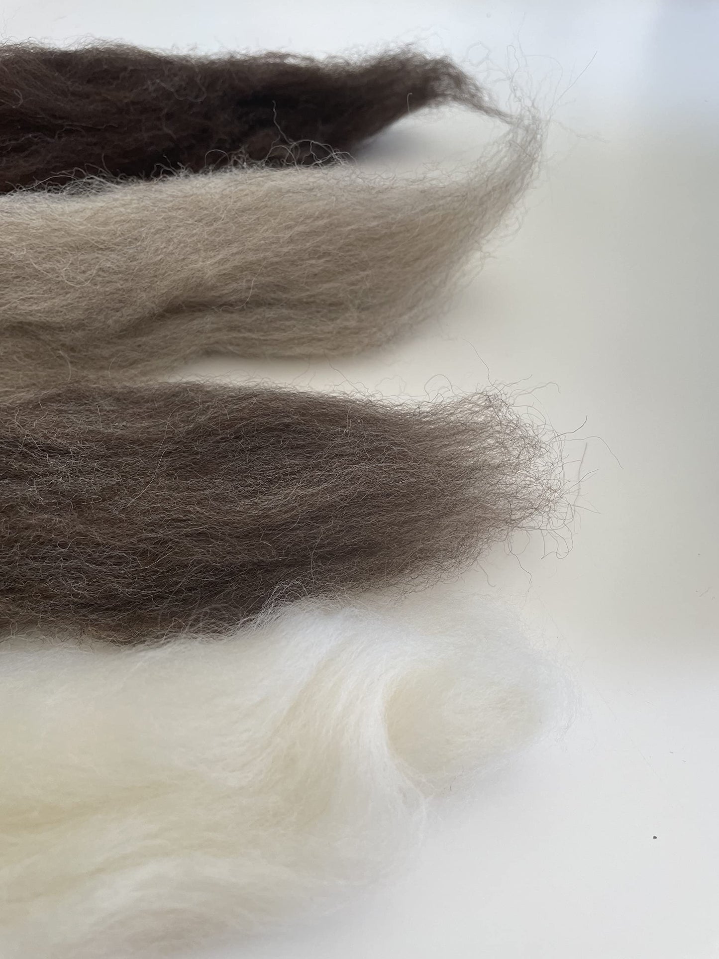 Kondoos Needle Felting Wool roving, Great for Arts & Crafts, DIY Projects & Easy for Beginners. 4 Natural Colors, 6oz.