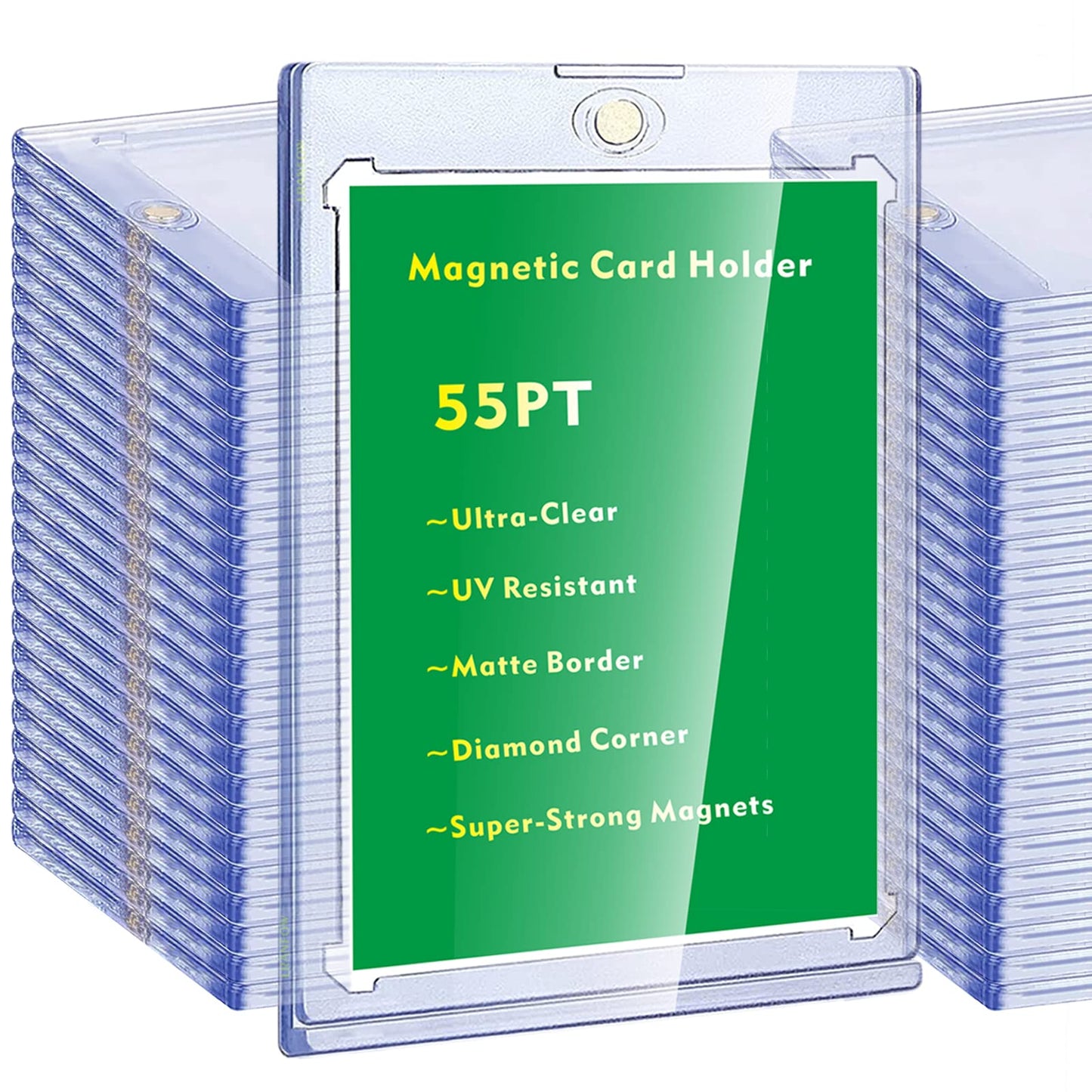 LRANFOW Magnetic Trading Card Holder Hard Card Case with UV Resistant for Cards || 24 Pack 55pt