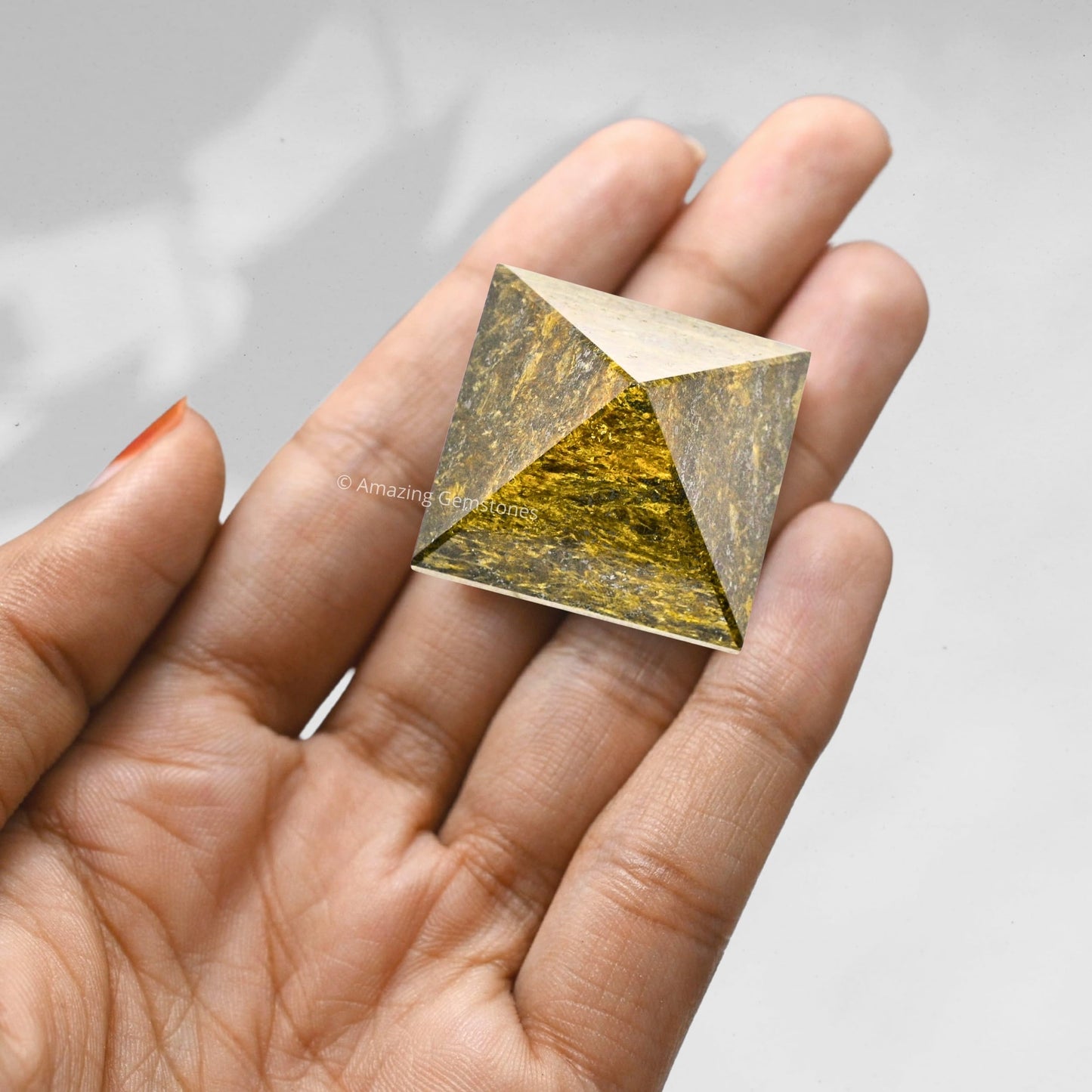 Amazing Gemstone Bronzite Pyramid Crystal Healing Stones - 1" Great Pyramid Figurine of Natural Stone Pyramid for Meditation, Reiki, Chakra Balancing and Crystal Pyramids Grid