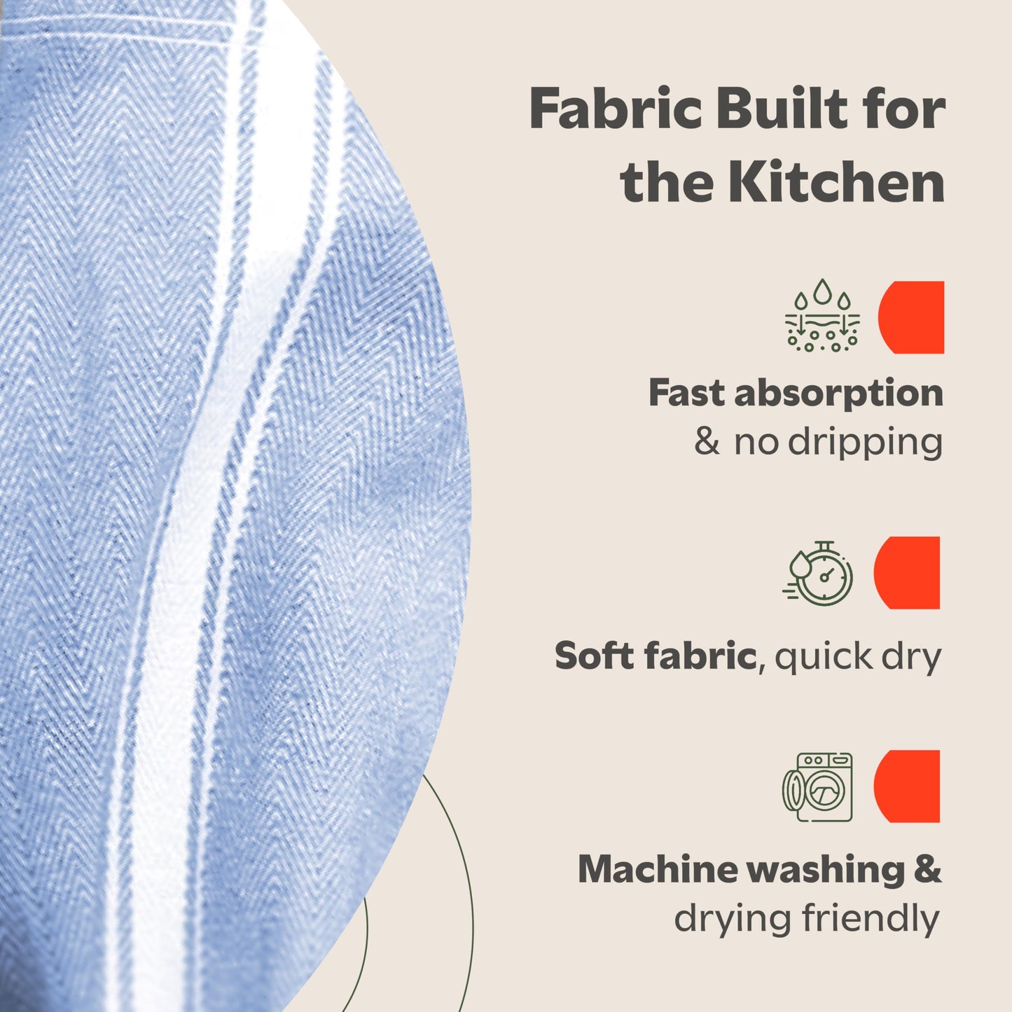 Zeppoli Classic Kitchen Towels - 15 Pack 100% Natural Cotton Towel Set, Reusable Wash Cloths, Absorbent Dish Towels, Machine Washable Hand Towels, Kitchen Essentials - 14” by 25” - Blue Base