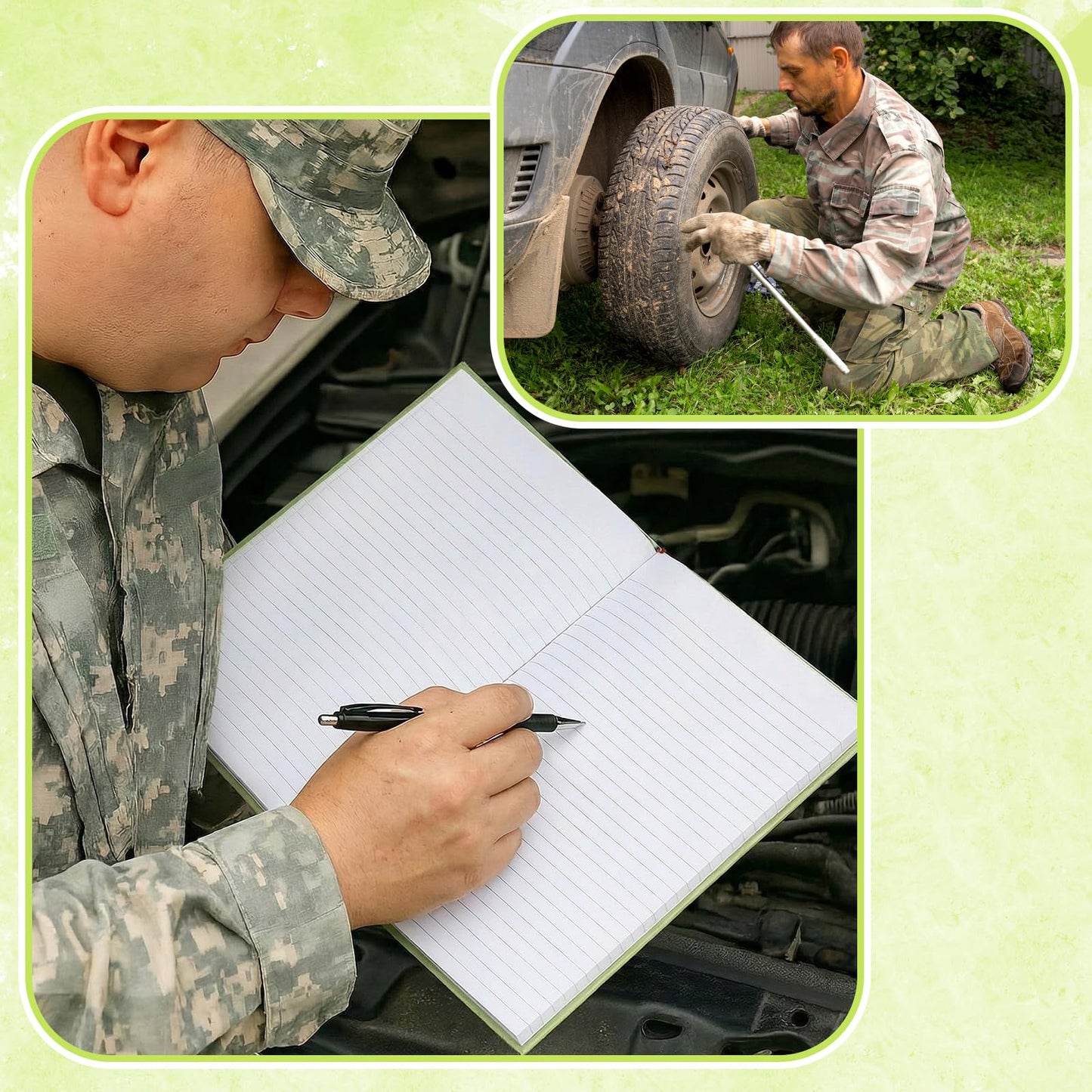 ForraFun 5 Pack Green Military Log Book 8” x 10.5” 150 Pages Green Record Tactical Memorandum Log Book Notebook for Record Keeping Supply Chain Inventory Training Maintenance and Field Operations