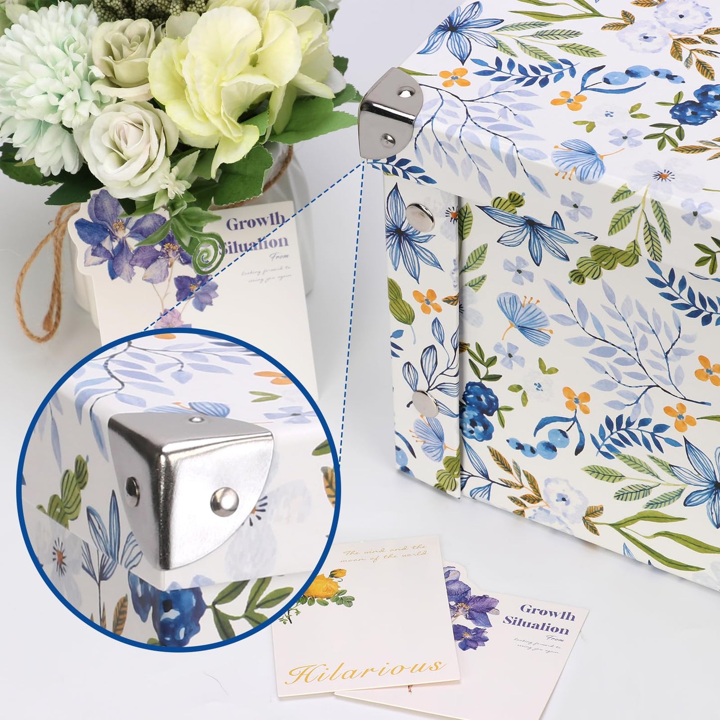 2 Pack Greeting Card Storage Box Collapsible Card Organizer with 16 Dividers and Sticker Greeting Card Keeper for Holiday Birthday Photos Recipes Envelopes Large Cards Crafts Scrapbooking