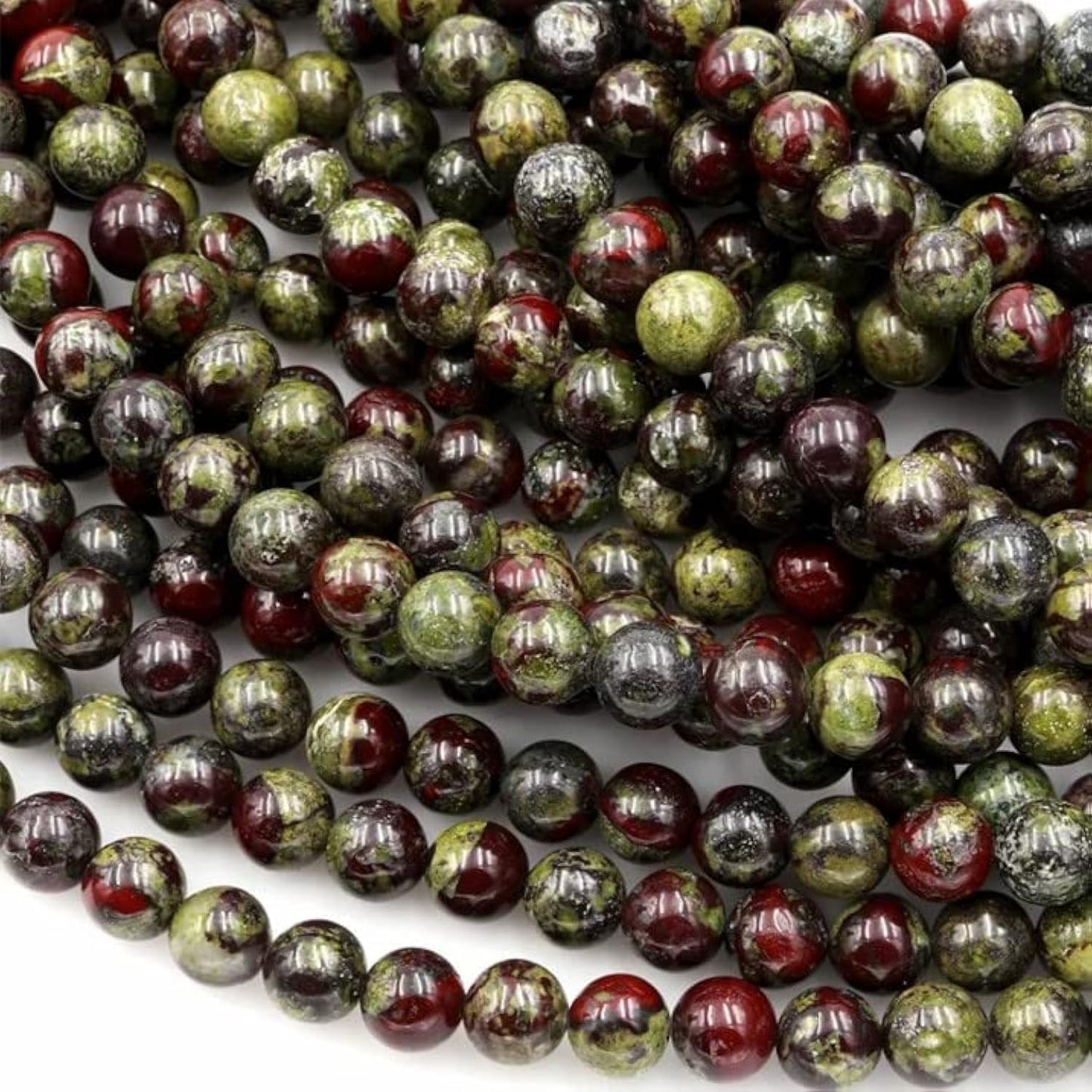 Zenkeeper 116-120 Pcs Dragon Blood Jasper Beads for Jewelry Making 6 MM Dragon Blood Gemstones Loose Beads for Bracelet Making