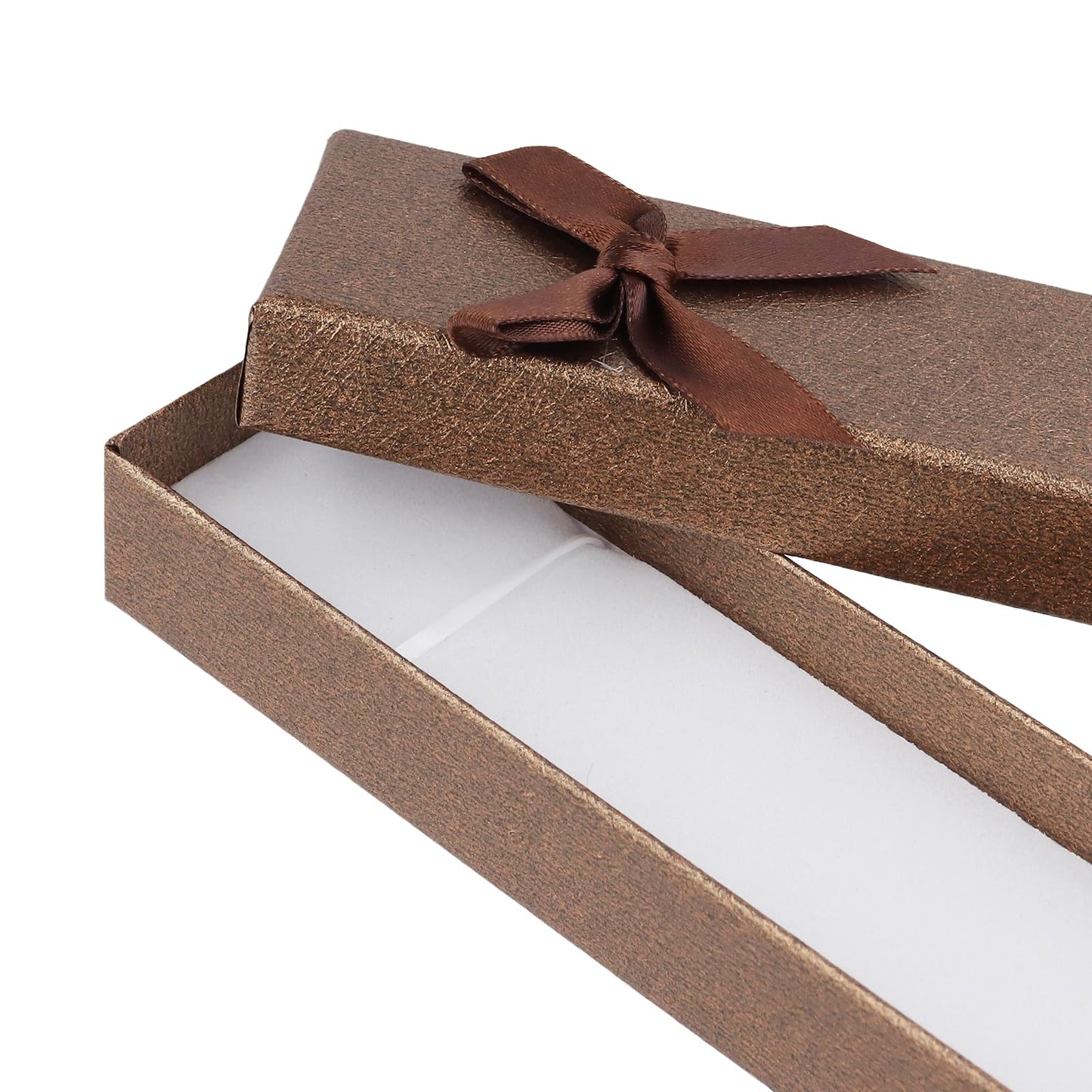 SINJEUN 36 PCS Empty Pen Gift Box, Brown Pen Boxes, Cardboard Pen Presentation Box with Bow Decor for Gift Birthday Souvenir Jewelry Display