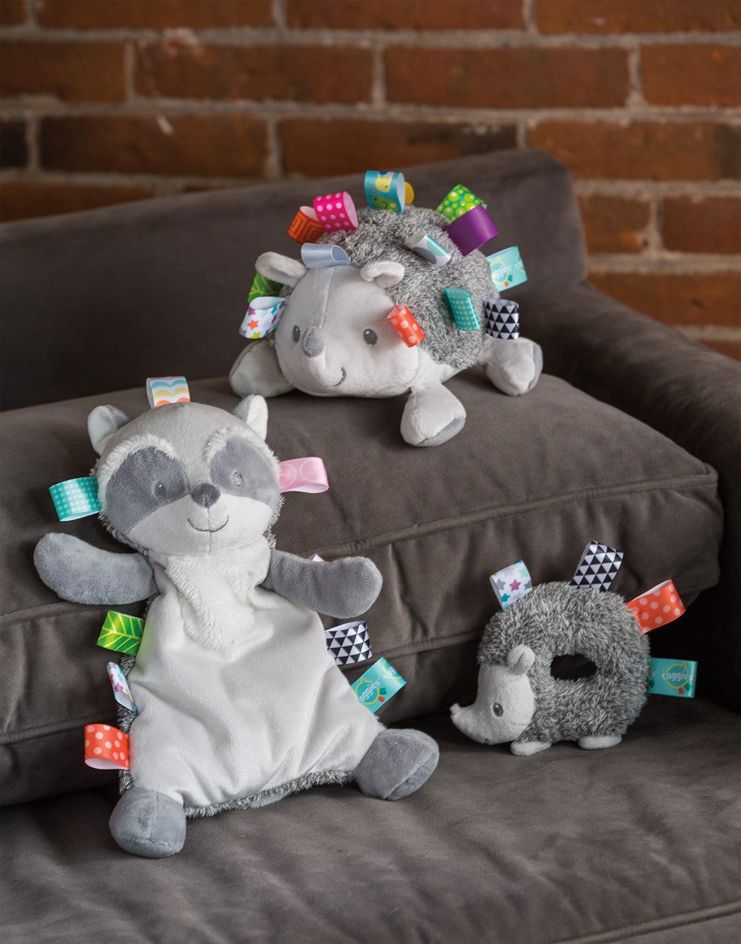 Mary Meyer 8-Inch Heather Hedgehog Soft Toy and Heather Hedgehog Baby Rattle Taggies Bundle