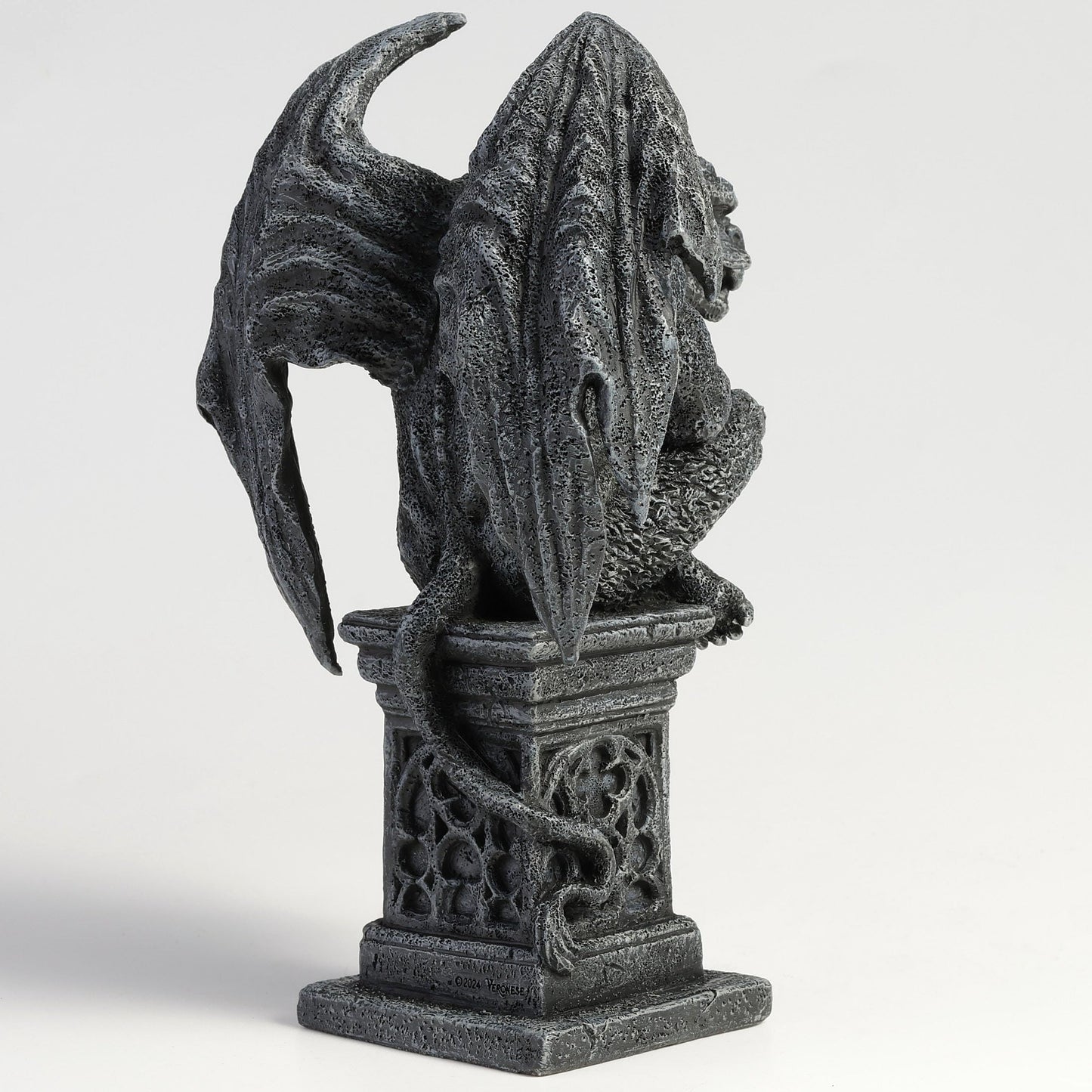 Veronese Design 7 1/8 Inch Beast Gargoyle on Pedestal Sitting Leg Crossed Polyresin Collectible Statue Figurine Gothic Fantasy Decor for Home or Gift