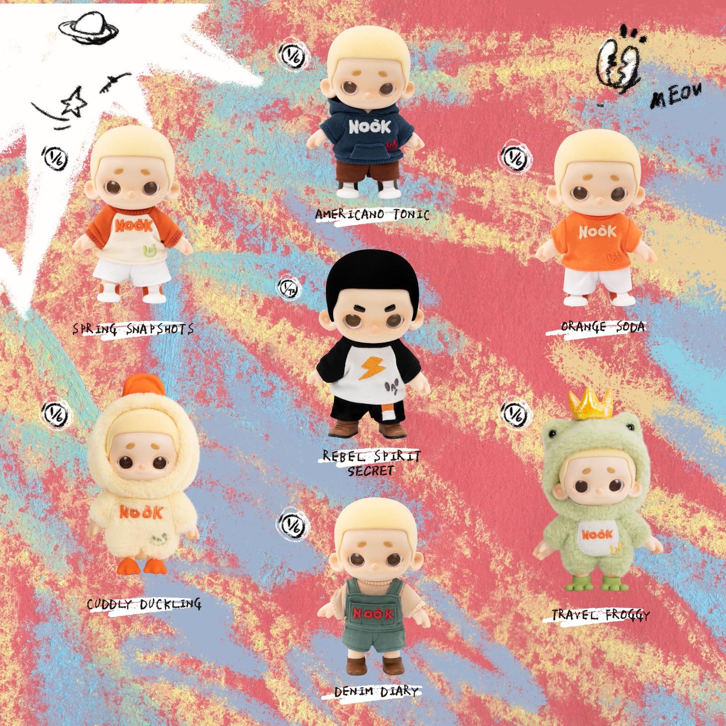 52TOYS Nook Plush Doll Vinyl Doll Blind Box Collectible Toy- 5.91inch Action Figure with Soft Touch, Movable Joints, Perfect for Home Decor & Gifts