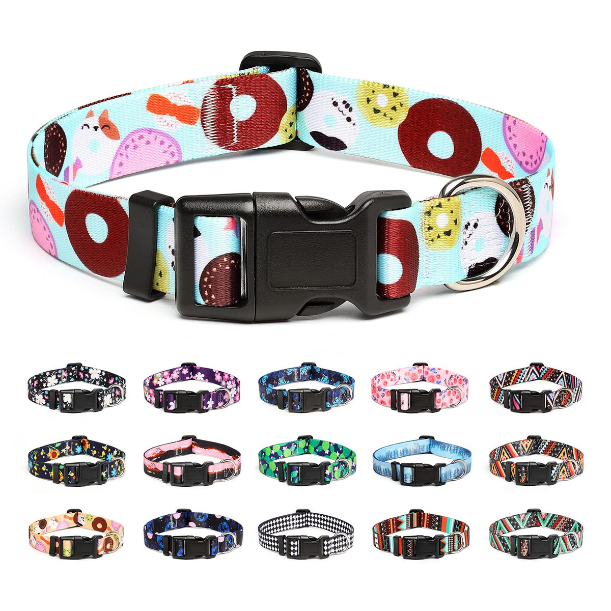 Mercano Adjustable Dog Collar - Special Design Patterns, Soft Nylon Comfortable Sturdy Pet Collar for Small Medium Large Dogs (XS, Tribal Red)