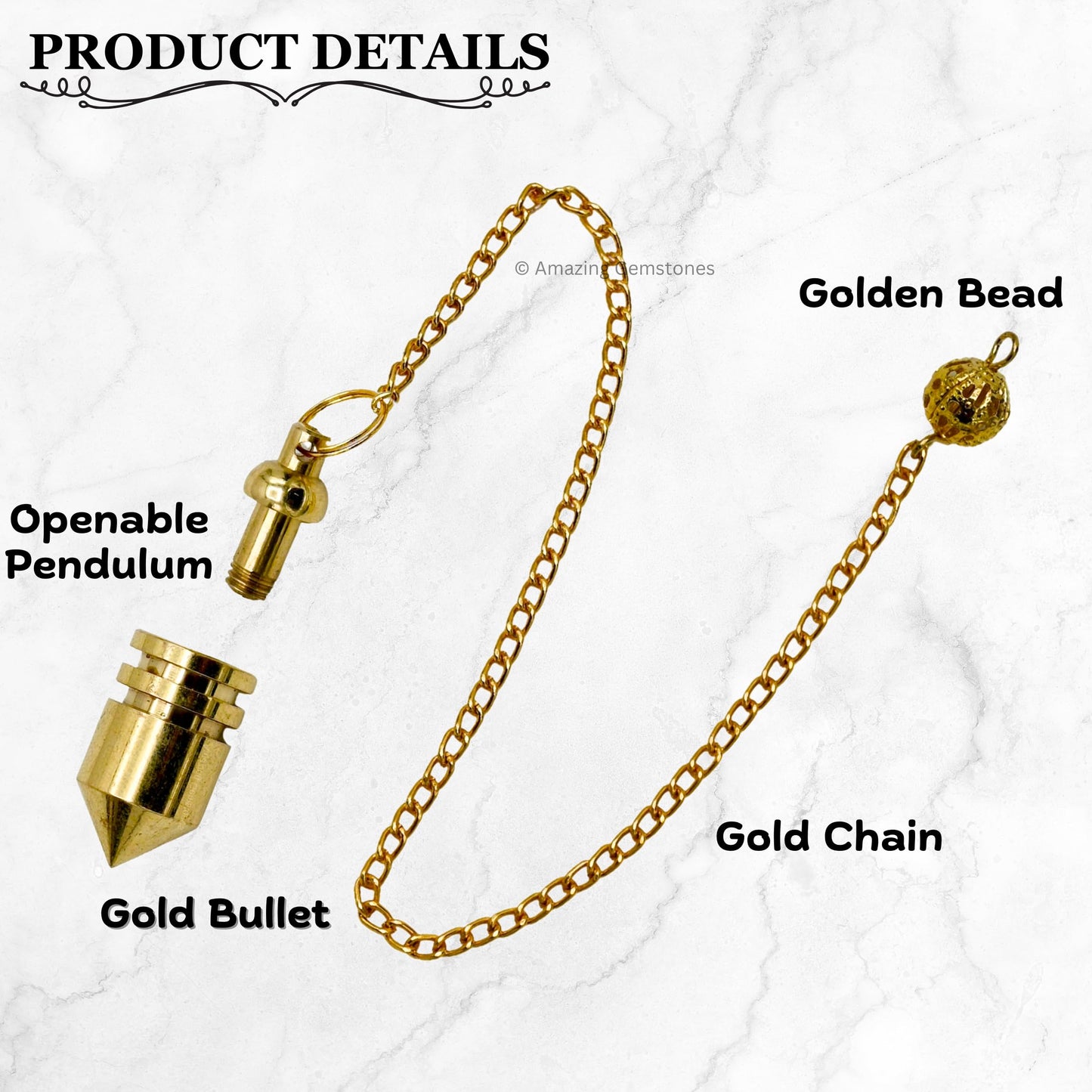 Amazing Gemstone Healing Metal Pendulums for Divination, Gold Bullet Steel Copper Pendulum High Energy Pendulo de Bronce Pendulos de Mesa MP49