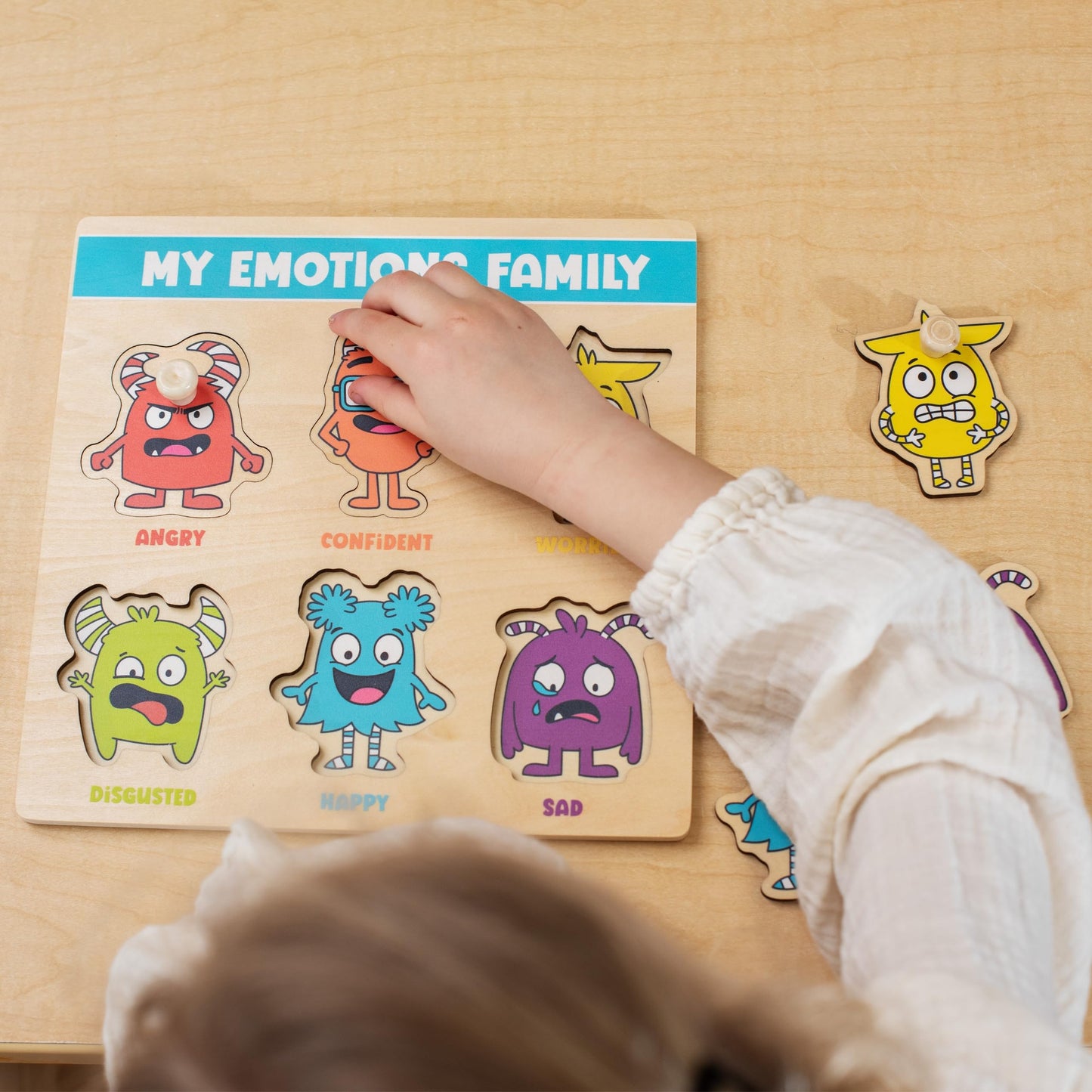 Open The Joy Discovery Toolkit Bundle - Version 2 | Calming Corner Poster Pack, Emotions Stacking Rings, Jumbo Kindness Mission Cards, My Emotions Family Peg Puzzle