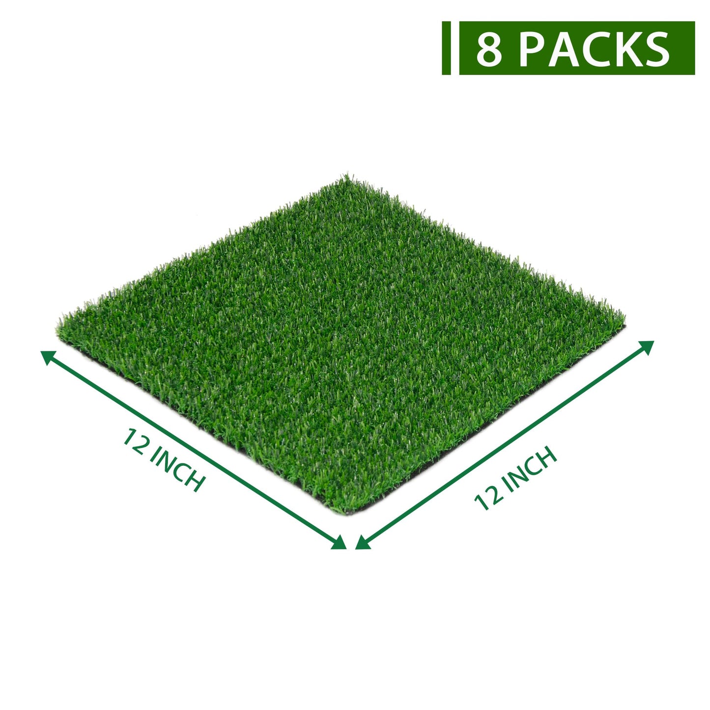 VERDIGRASS Artificial Grass Mat 12x12 Inch,Fake Grass Turf Patch,Synthetic Grass Indoor Outdoor,Patio Grass Tiles Realistic Grass Rug with Drainage Hole for Table Decoration