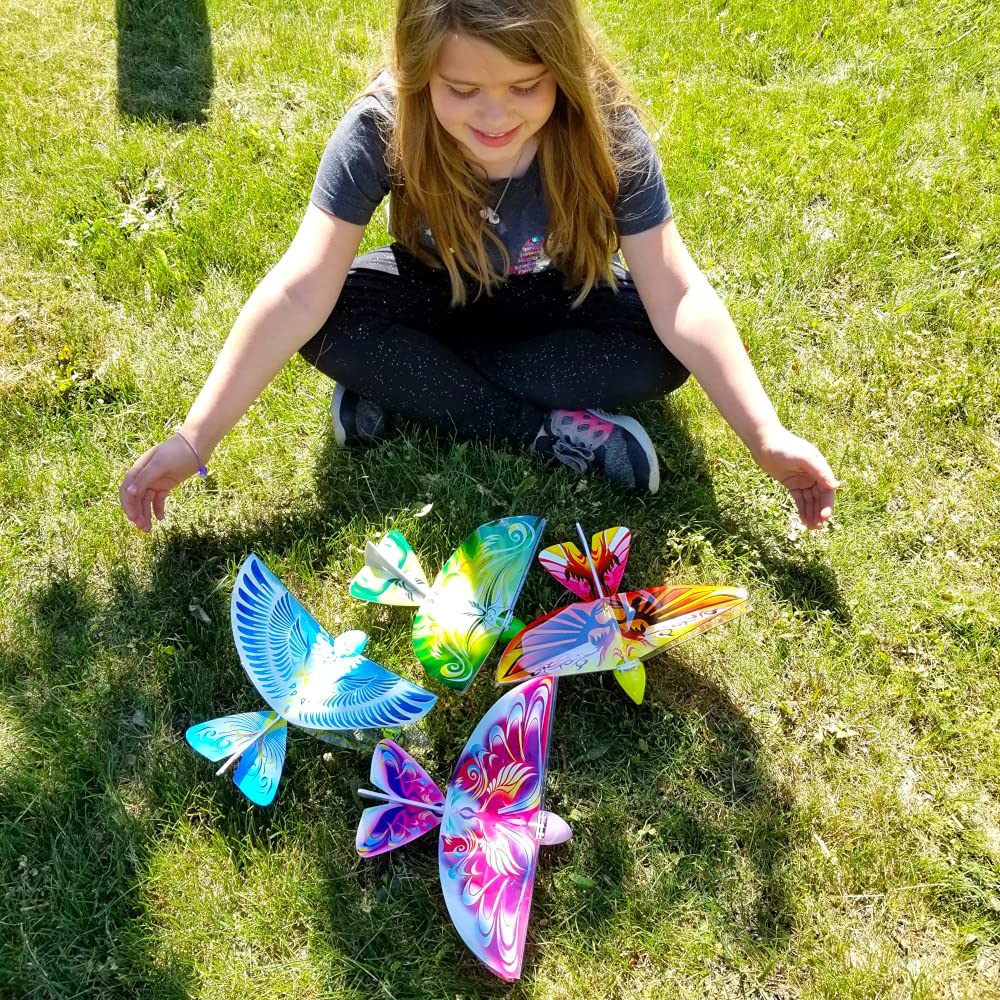 MUKIKIM eBird Orange Phoenix - Flying RC Bird Drone Toy for Kids. Indoor/Outdoor Remote Control Bionic Flapping Wings Bird Helicopter. USB Recharging.