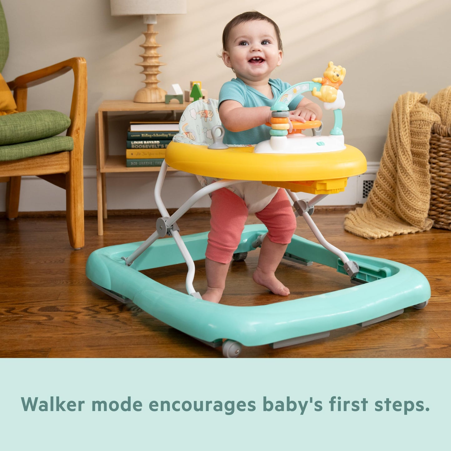 Bright Starts Disney Baby Winnie The Pooh Once Upon a Walk Activity Walker, 2 Ways to Play, Unisex, Ages 6 Months+