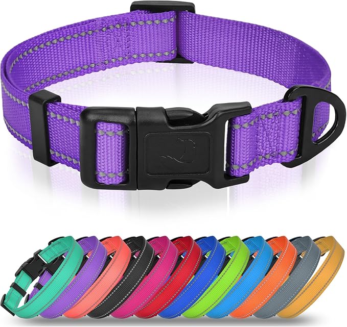 Joytale Feather-Light Dog Collar for Medium & Large Dogs, 1", Red