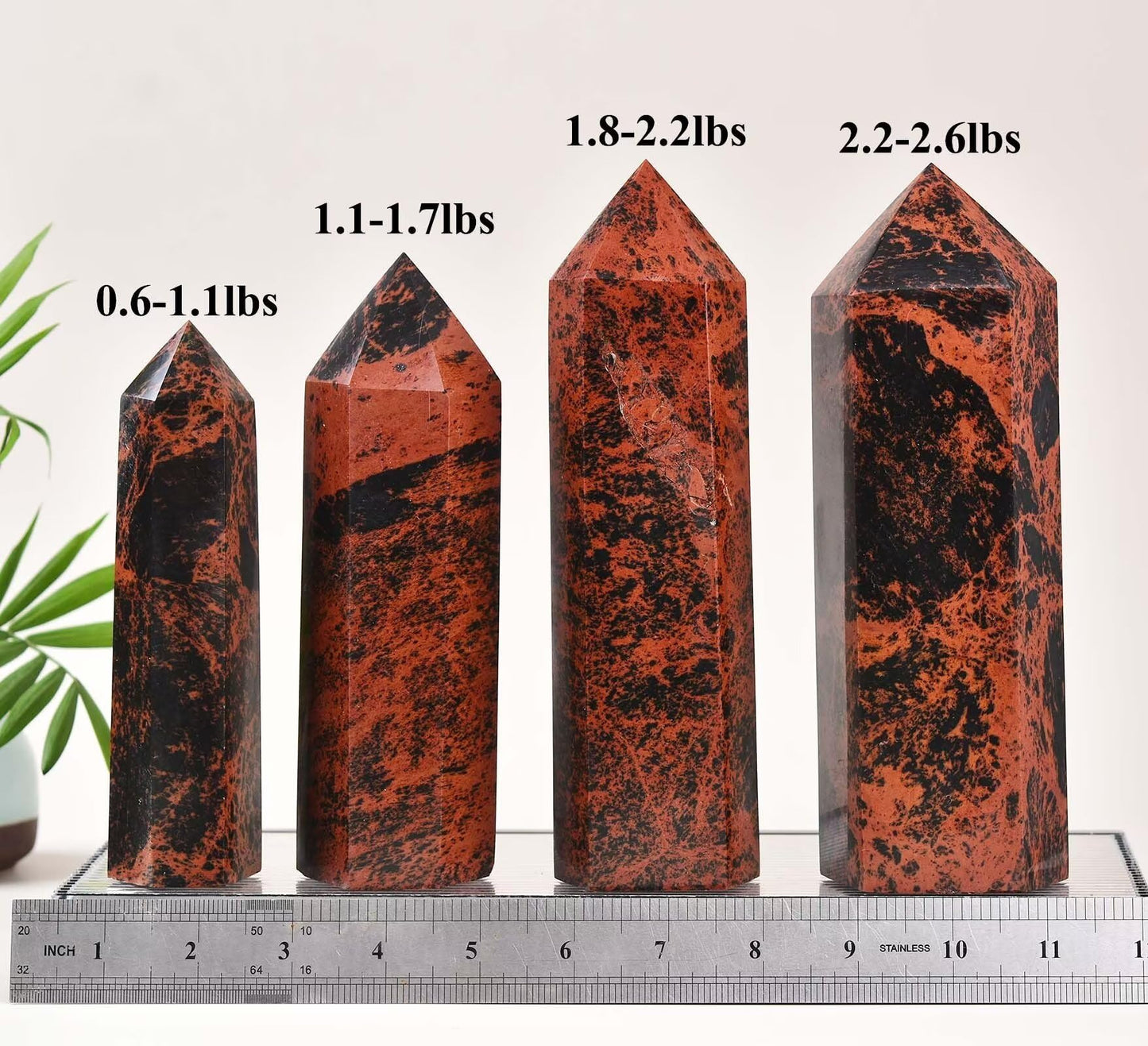 Mahogany Obsidian Stone Tower Obelisk Healing Crystal Wand Large Reiki Meditation Gifts 1.1-1.7 LBS