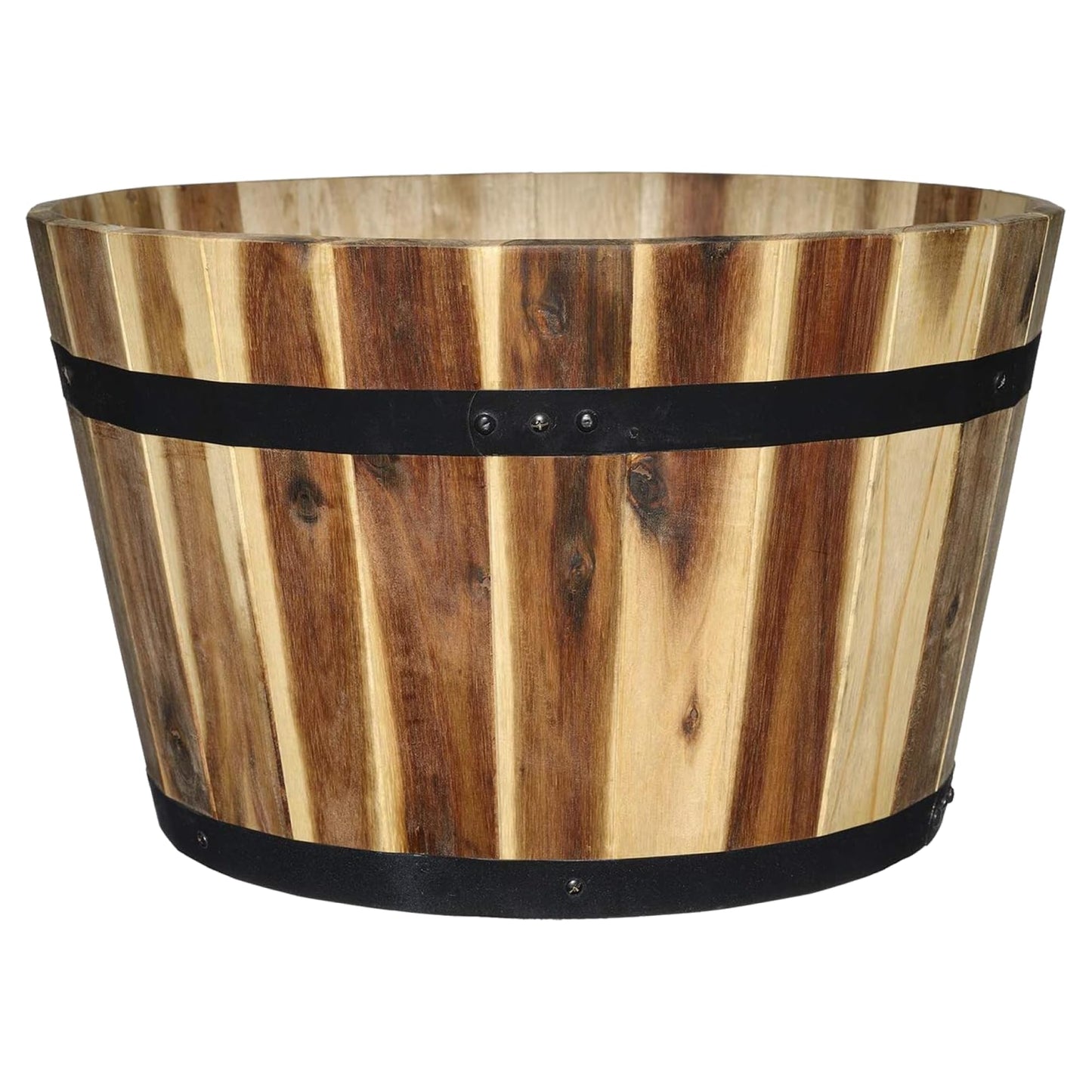 Classic Home & Garden 16" Whiskey Barrel Planter, Acacia