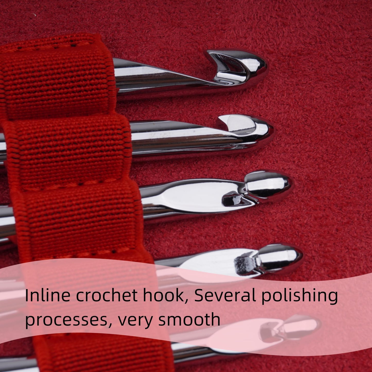 Interchangeable Ergonomic Crochet Hooks Set Inline Beginner Crochet Needles Kit Smooth Grip Wooden Handle with Red Case for Arthritic Hands 9 Sizes 3.5mm-8mm