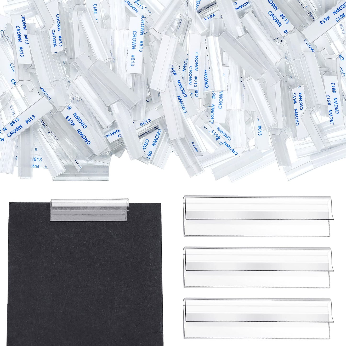 Tatuo 450 Pcs Earring Card Adapter Bulk Self Adhesive Lip Adapter Plastic Lip Hanger for Earring Card Necklace Jewelry Display, 1.54 x 0.43 inch