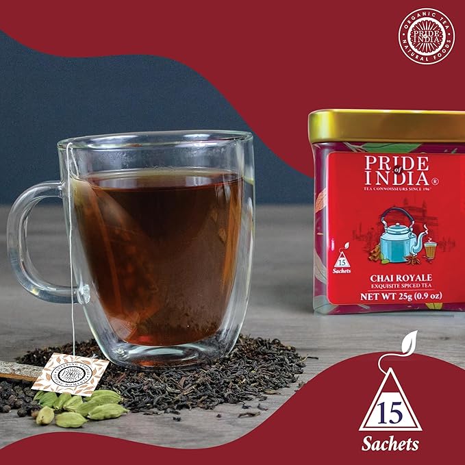 Pride Of India Organic Indian Chai/Spice Tea, 25 Count (6-Pack)