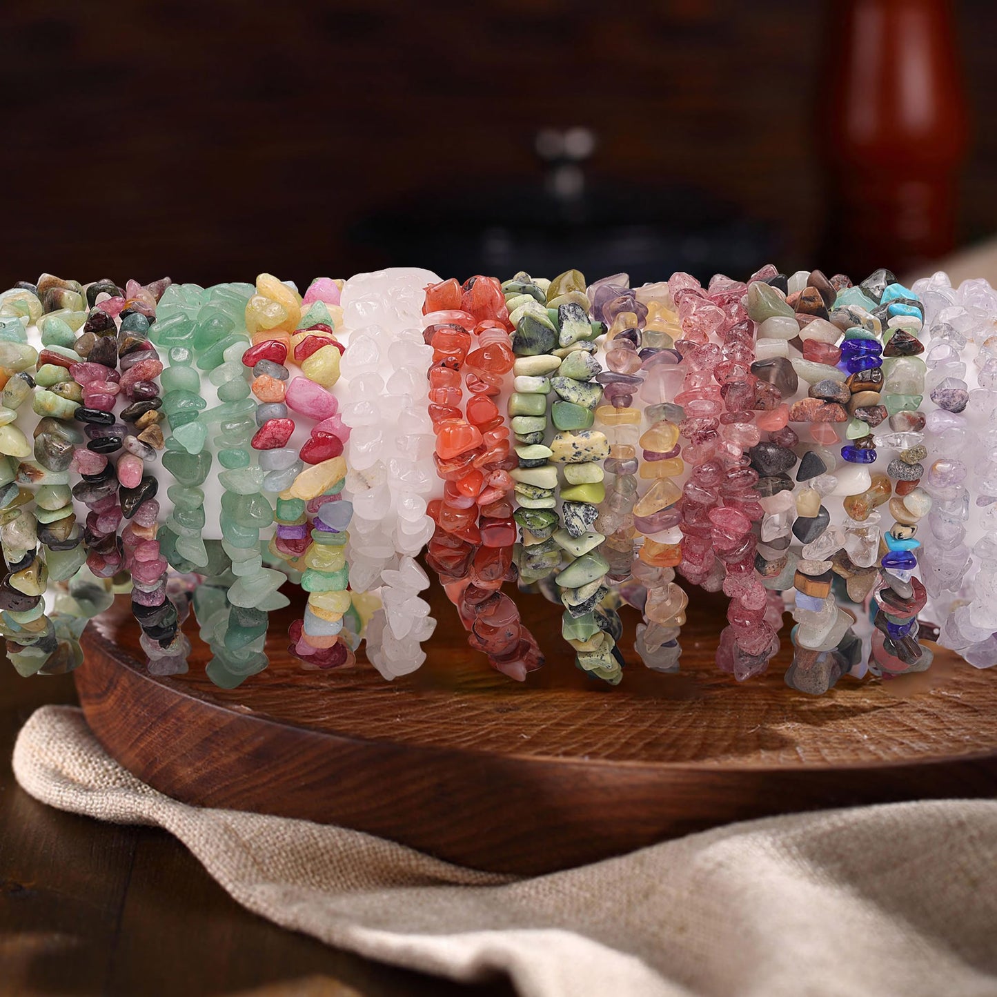 Youngbling Natural Chip Stone Beads 450 Pcs 5-8mm Healing Crystal Irregular Gemstone Drilled Lose Rocks Carnelian Beads Bulk for Bracelet Jewelry Making