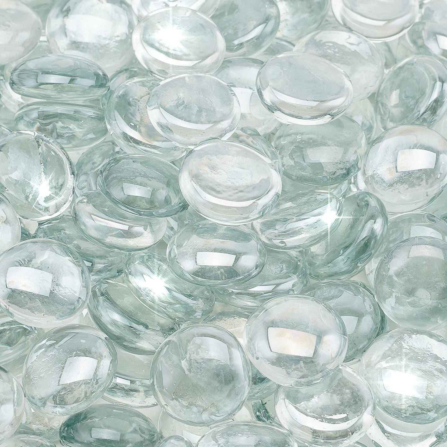 Stanbroil 10-Pound Fire Glass Beads - 1/2 inch Luster Fire Glass Drops for Fireplace Fire Pit | Gas Log Sets | Landscaping | Fish Tank, Crystal Ice Luster
