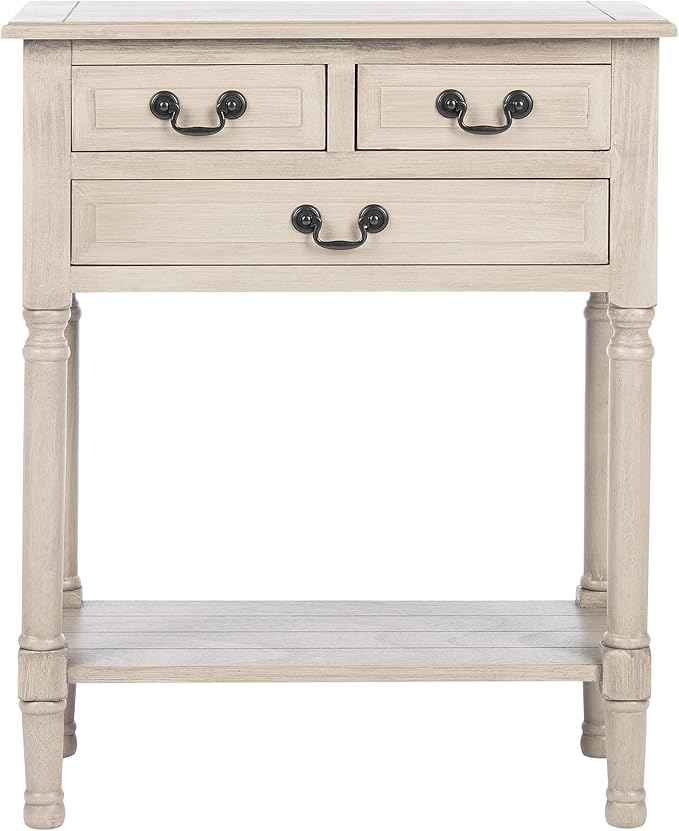 SAFAVIEH Home Collection Primrose Greige 3-Drawer Console Table