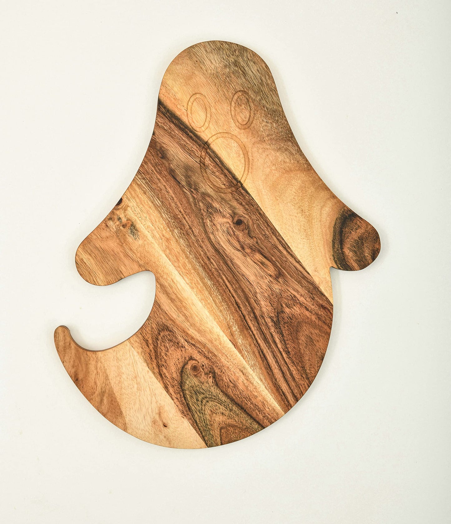 Halloween Ghost Shaped Wood Cutting Board for Kitchen, Charcuterie Platter for Cheese, Halloween Serving Boards Gift (Ghost Board- L x W 14 x 10 Inch)