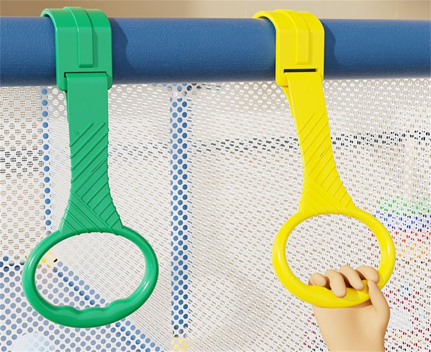 5pcs Walk Assistant Plastic Baby Crib Pull Rings for Baby Baby Pull Up Rings Cot Hanging Rings for Infant Baby Toddler Practice Tool (5 Color)