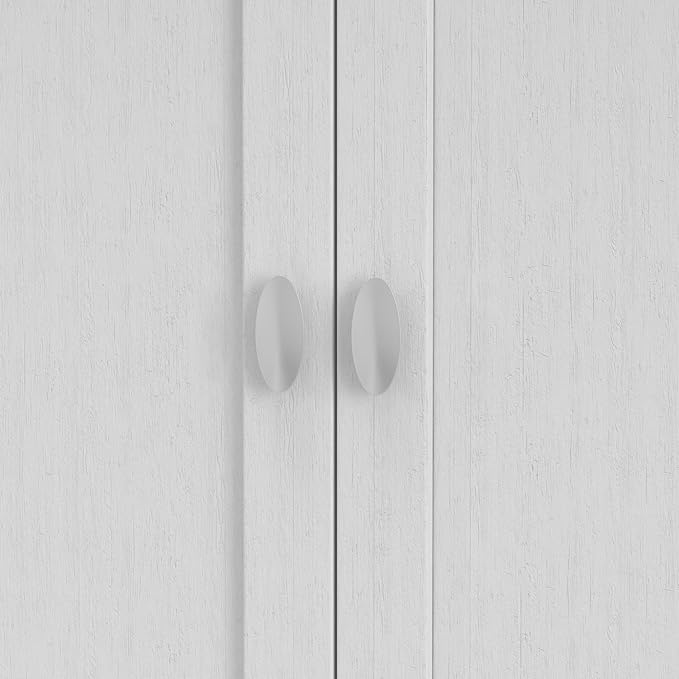 SIMPLIHOME Redmond SOLID WOOD 32 inch Wide Transitional Low Storage Cabinet in White for the Living Room, Entryway and Family Room