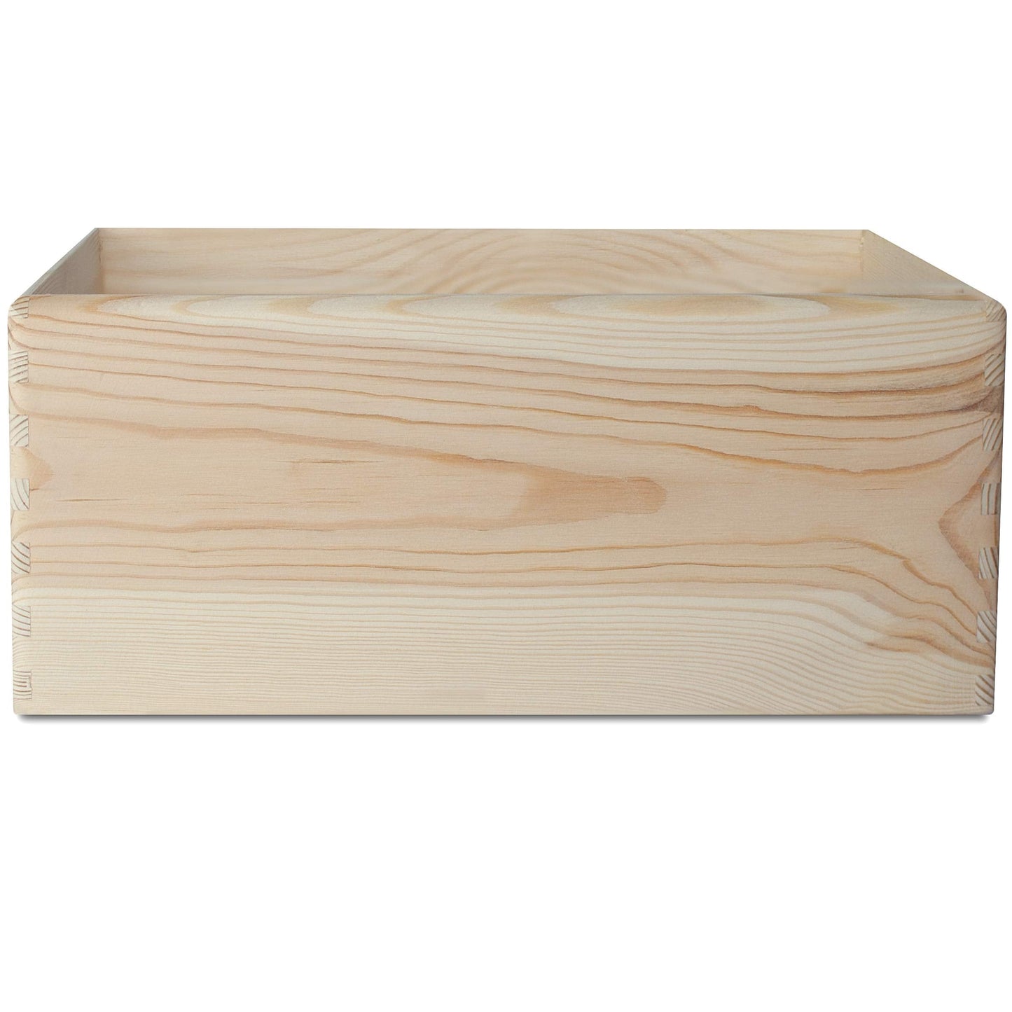 Creative Deco Large Wooden Crate Nesting Crate Handles | 11.8 x 7.87 x 5.51 in | Keepsake Unfinished Display Storage Box Multi-Craft Caddy Nesting Crate | Natural Wood Rustic | Plain Unpainted Beige