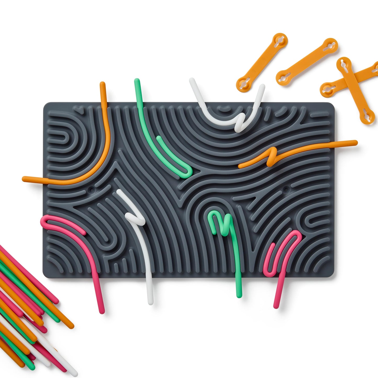 Pushpeel XL Sensory Activity Board – Expandable Silicone Fidget Toy for Stress, Anxiety, ADHD & Autism – Modular, Silent, No Mess - Granite