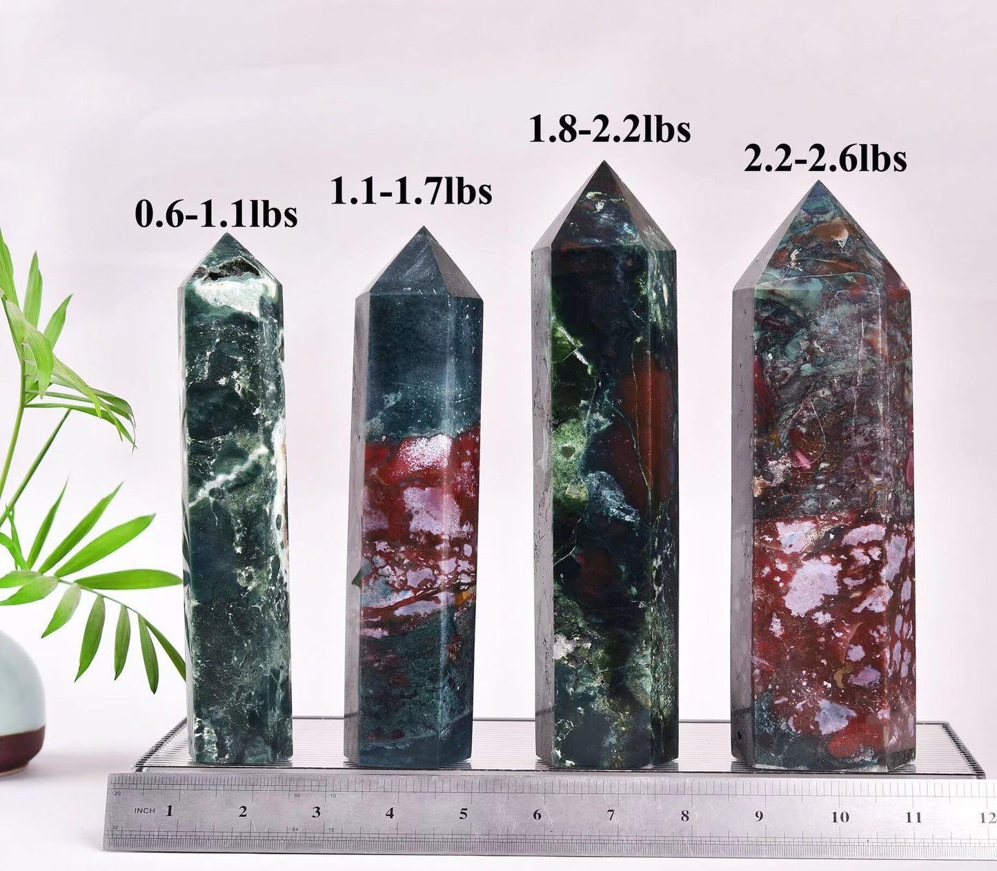 Ocean Jasper Stone Tower Obelisk Healing Crystal Wand Large Reiki Meditation Stone Gifts 1.7-2.2 LBS